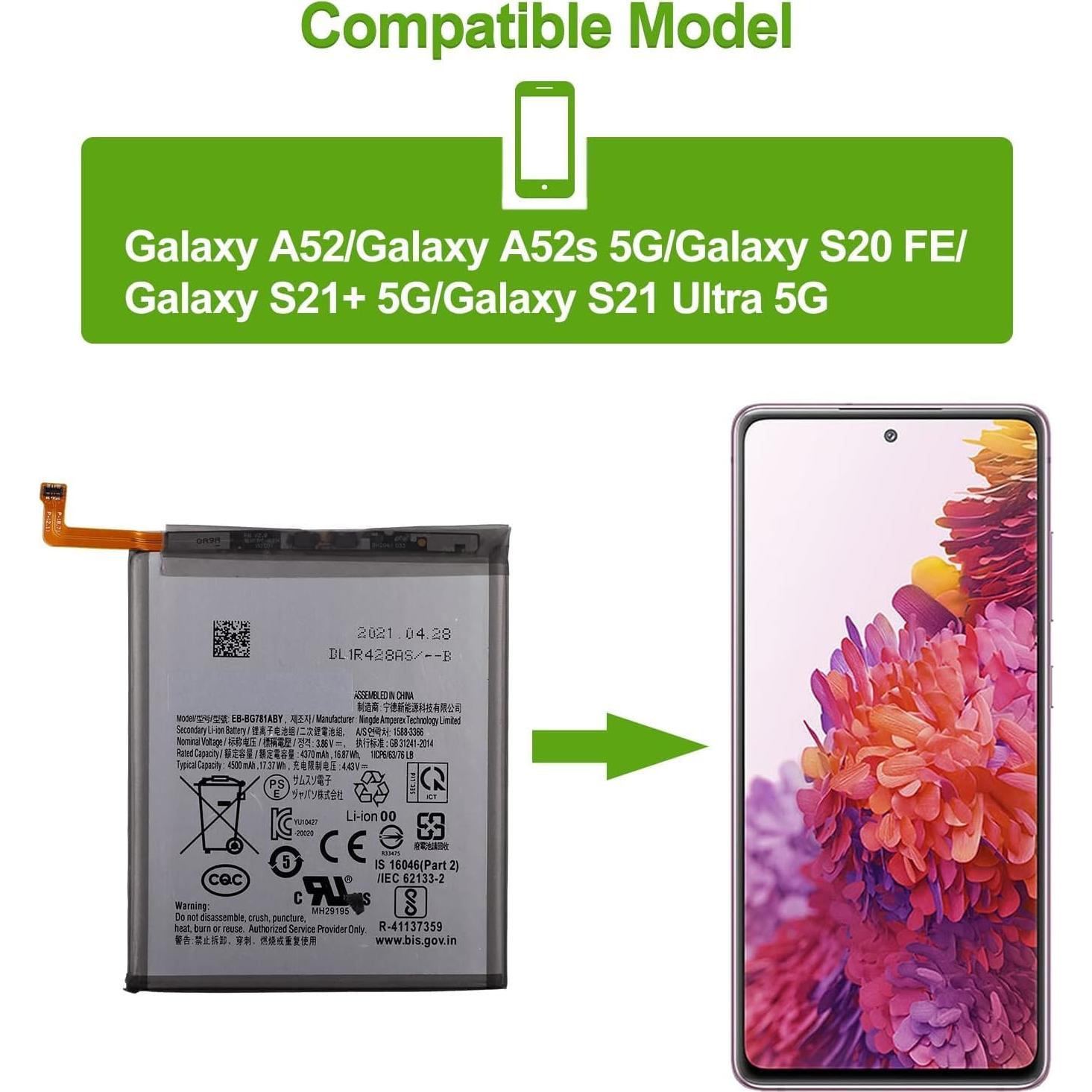 Batería Recargable Polímero 4500mAh Samsung Galaxy A52/S20 FE