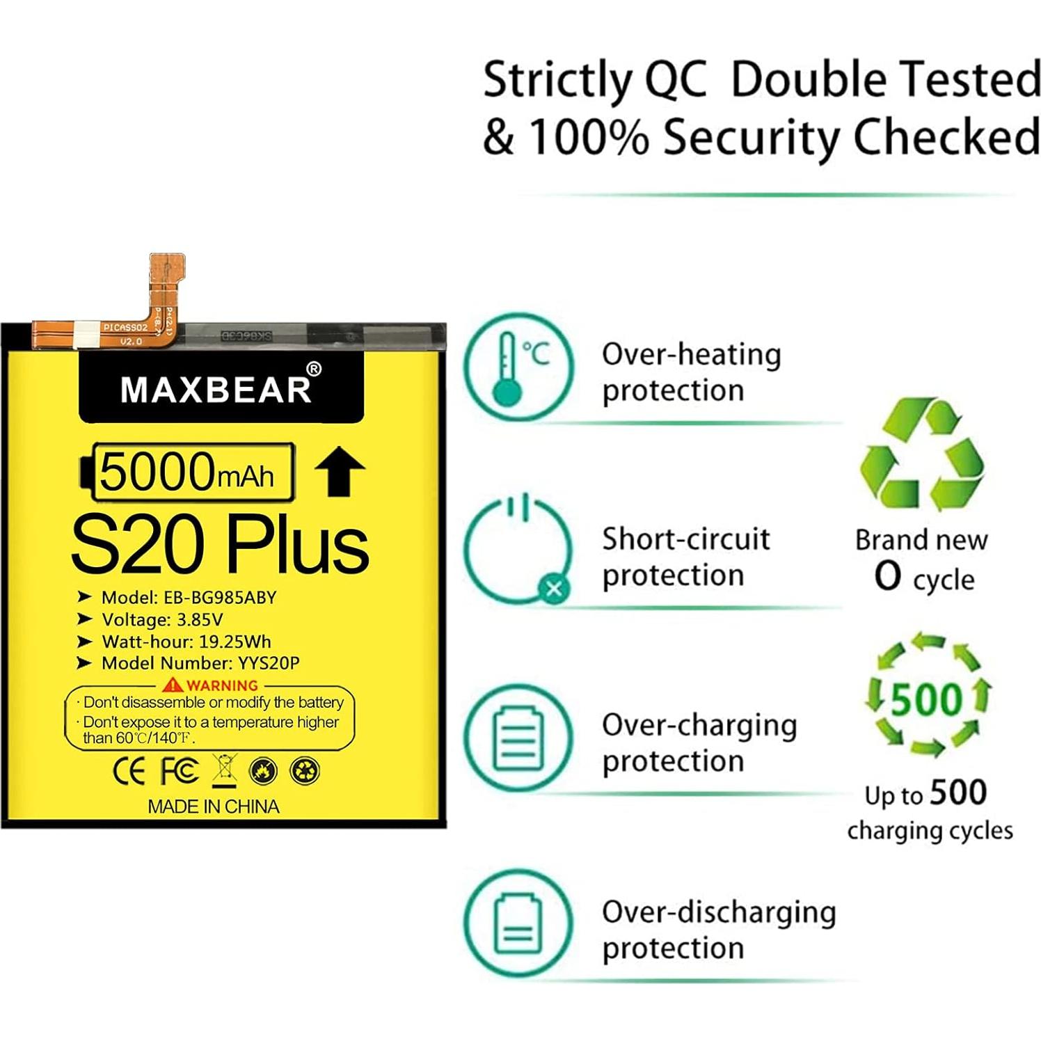 Batería de Reemplazo MAXBEAR 5000mAh para Samsung Galaxy S20 Plus