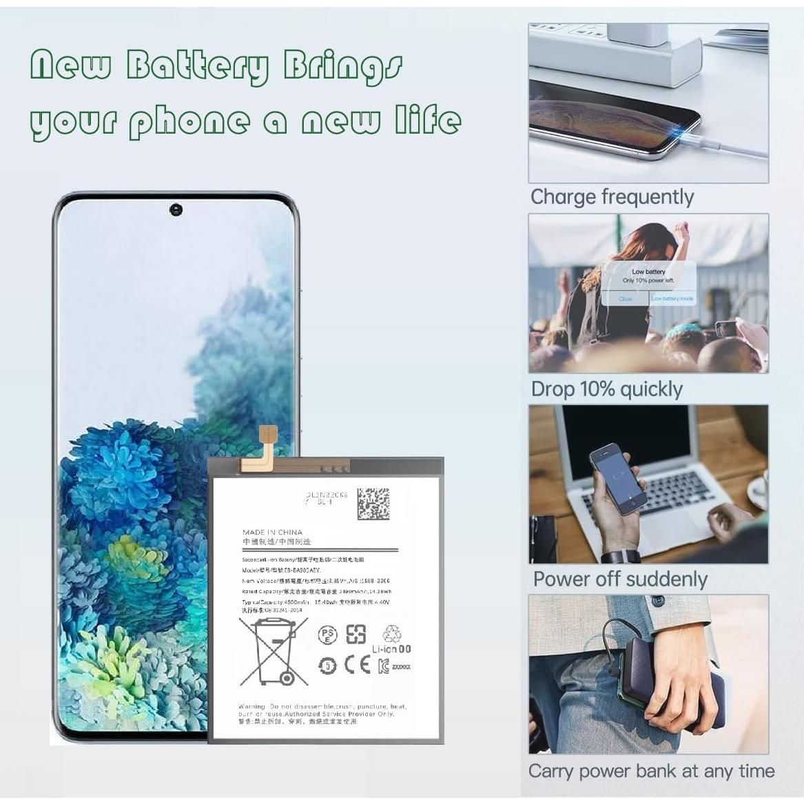 Batería Mejorada para Samsung Galaxy S20 Plus con Kit de Herramientas