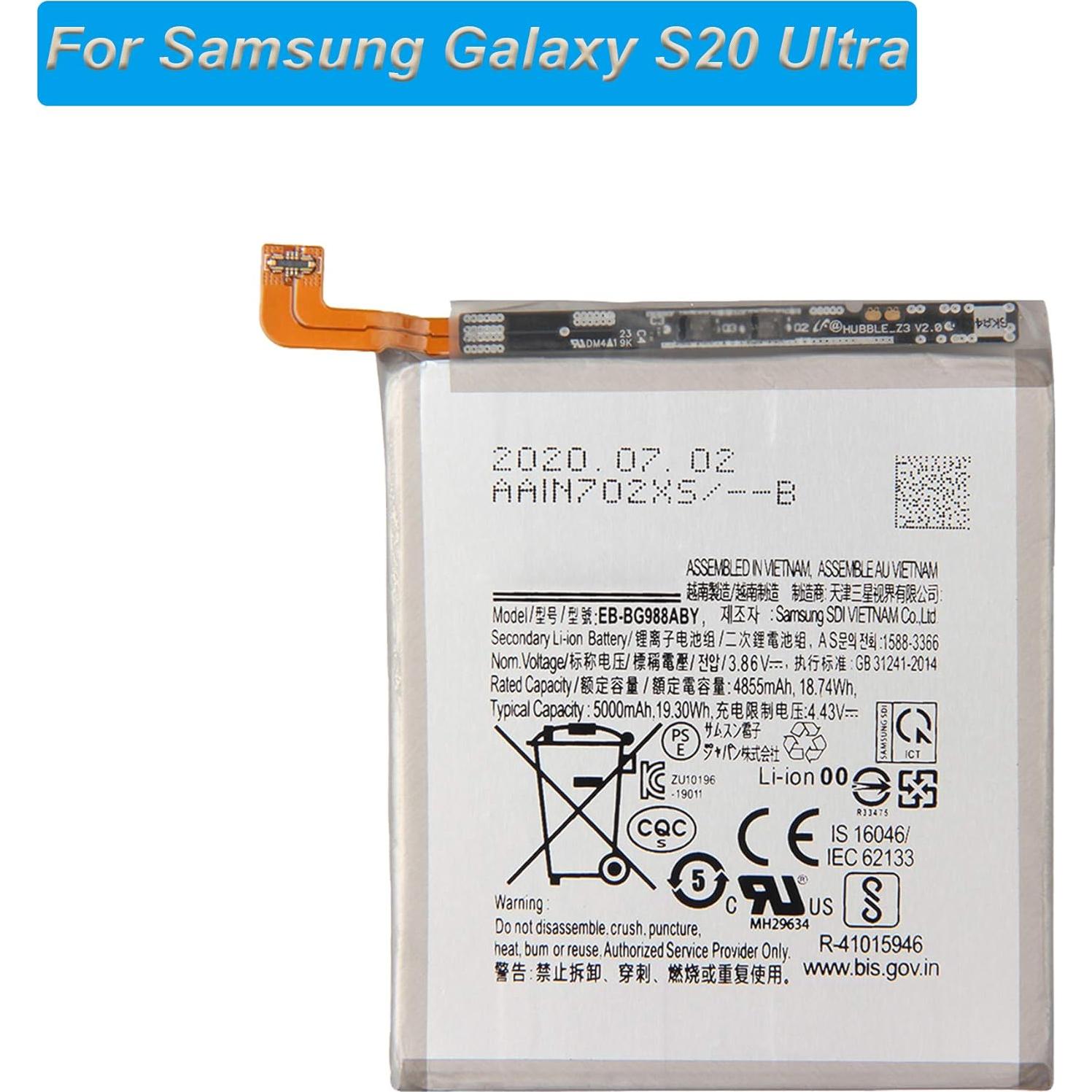 Batería de Reemplazo EB-BG988ABY para Samsung Galaxy S20 Ultra 5000mAh