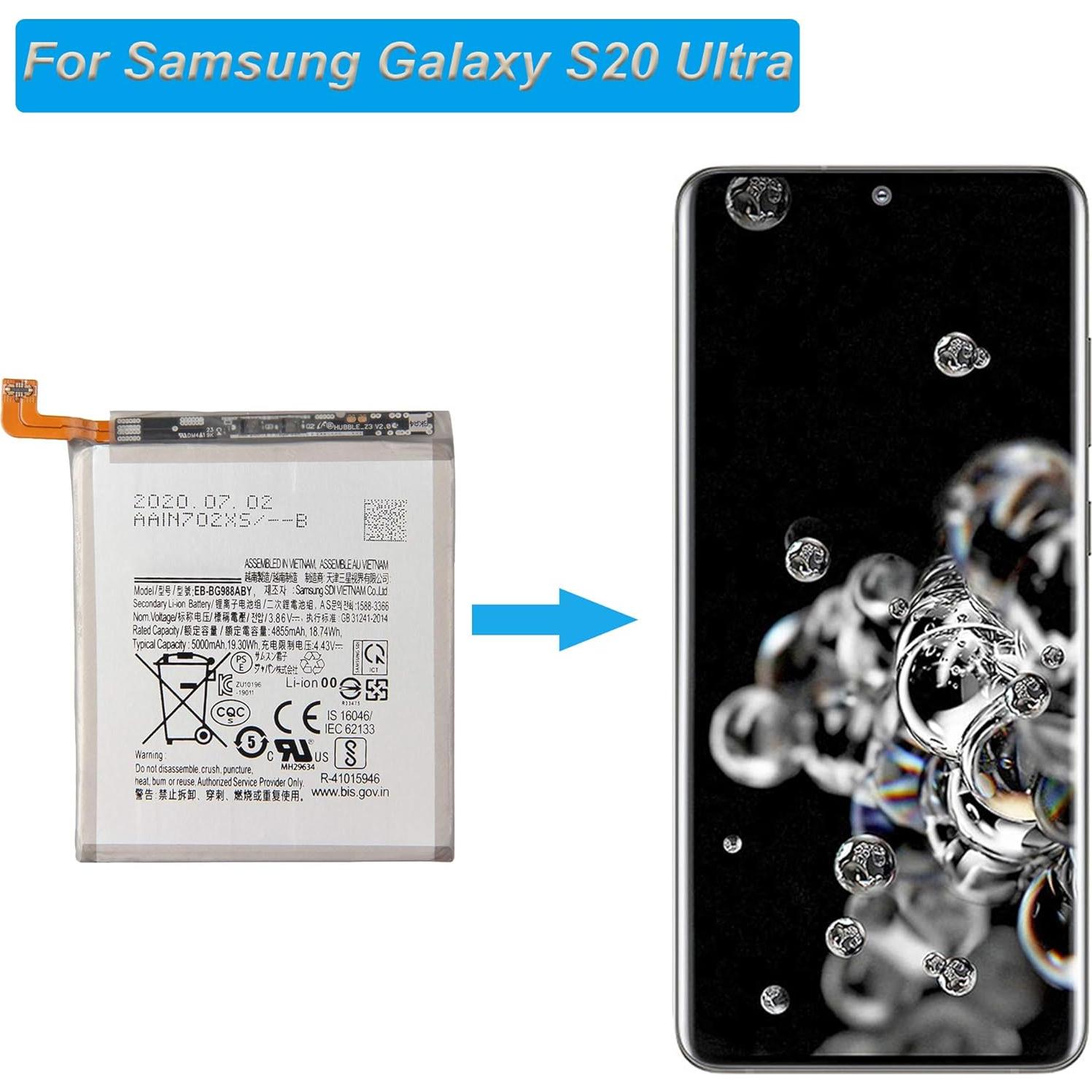 Batería de Reemplazo EB-BG988ABY para Samsung Galaxy S20 Ultra 5000mAh