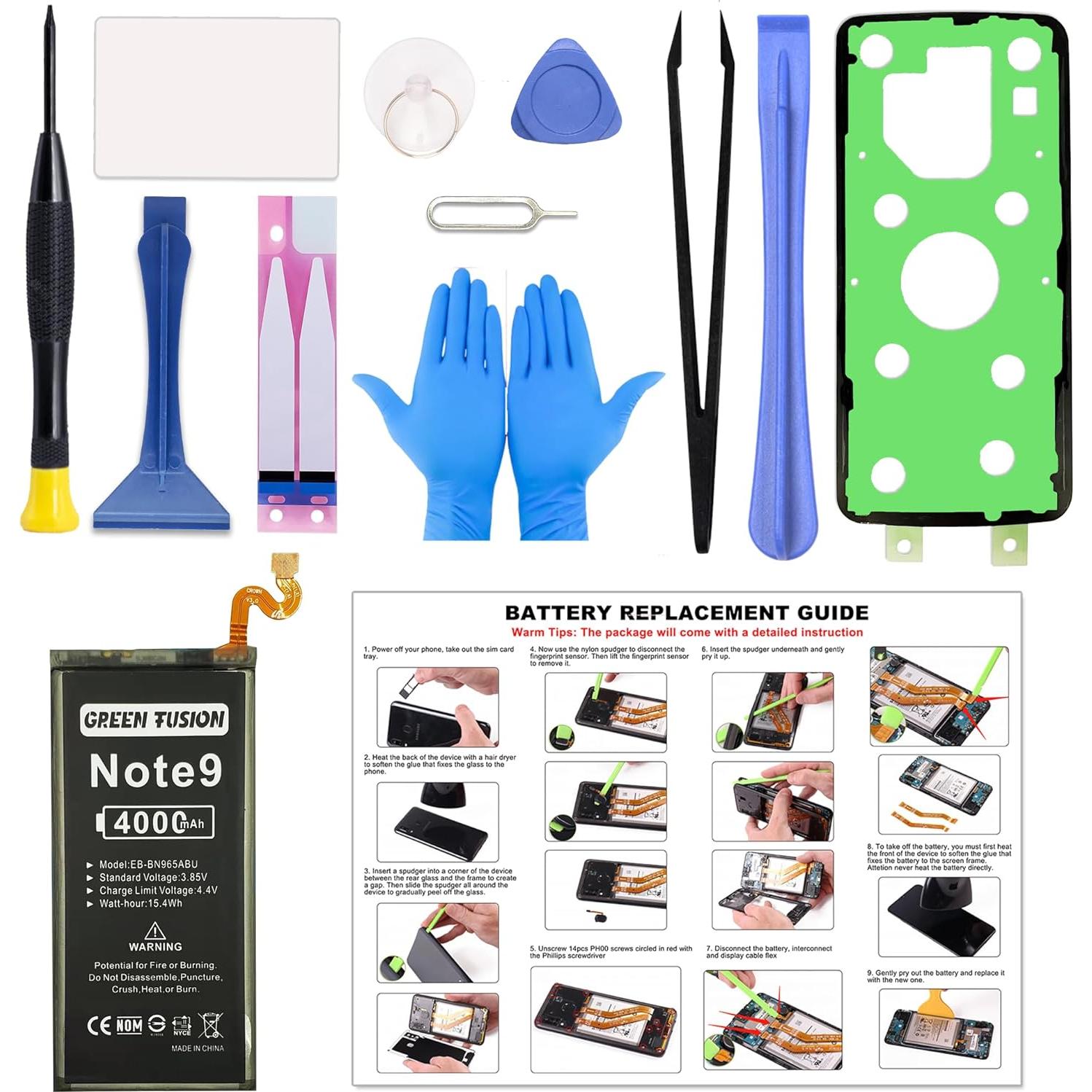 Batería de Reemplazo FUSION VERDE para Galaxy Note 9 EB-BN965ABU