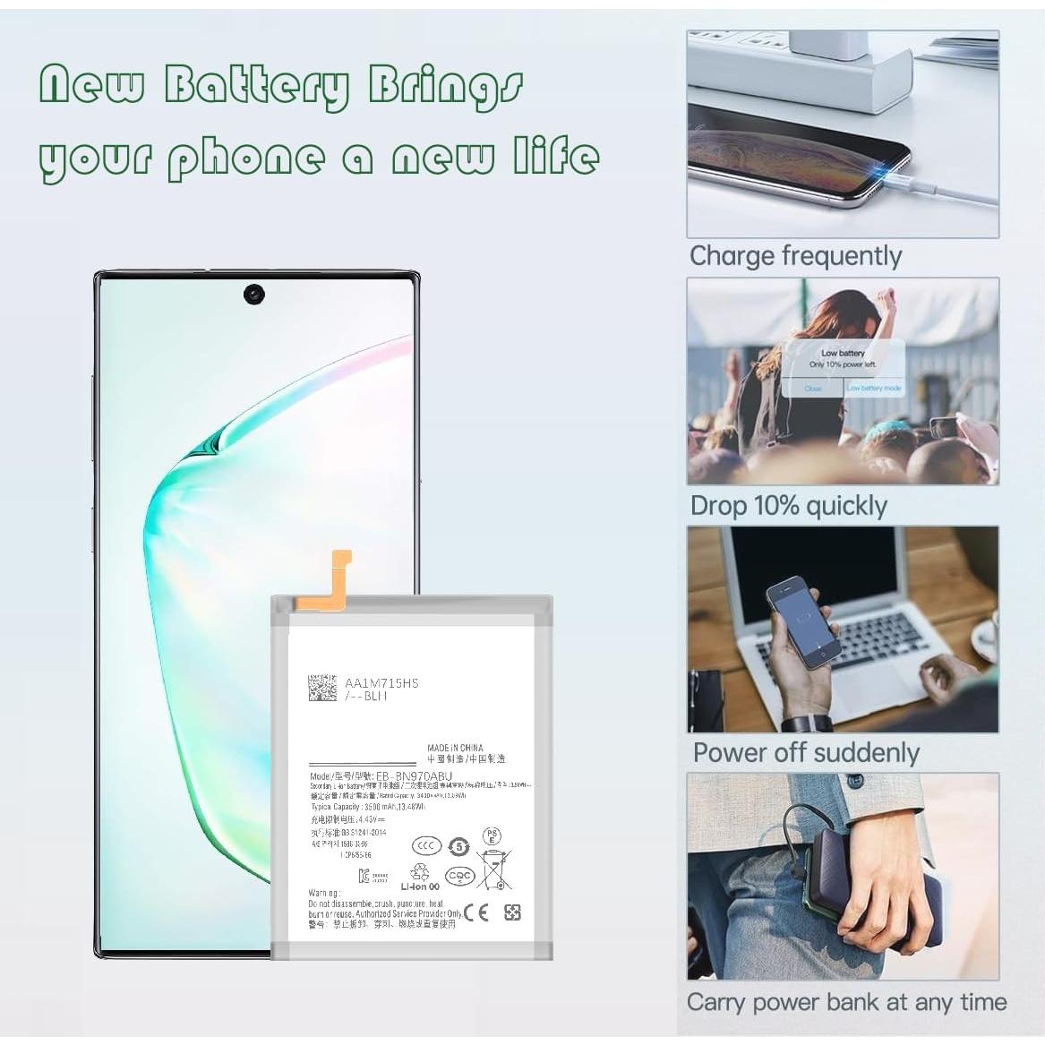 Batería Mejorada Samsung Galaxy Note 10 SM-N970 con Kit