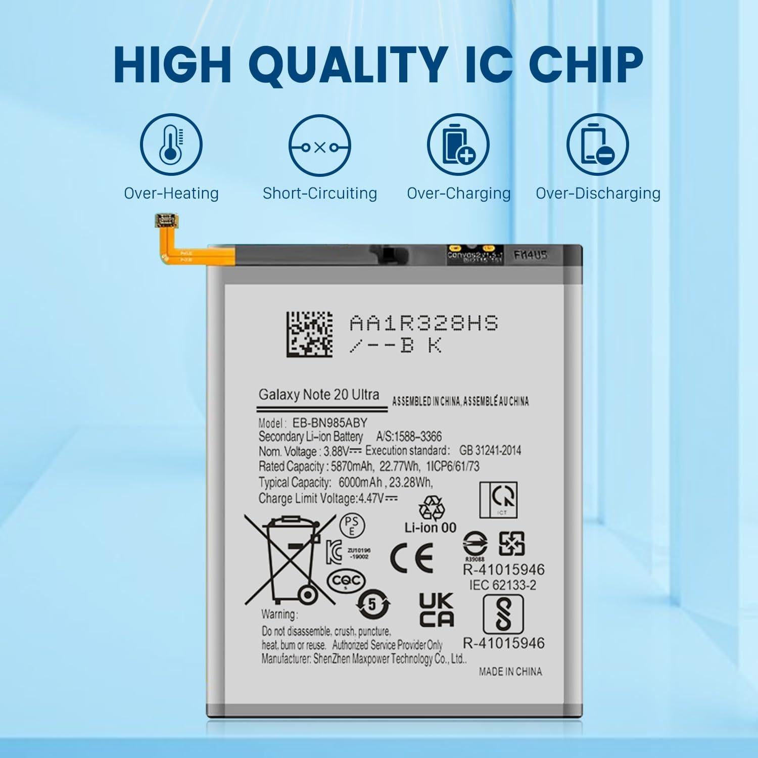 Batería de Reemplazo SHENMZ 6000mAh para Samsung Galaxy Note 20 Ultra