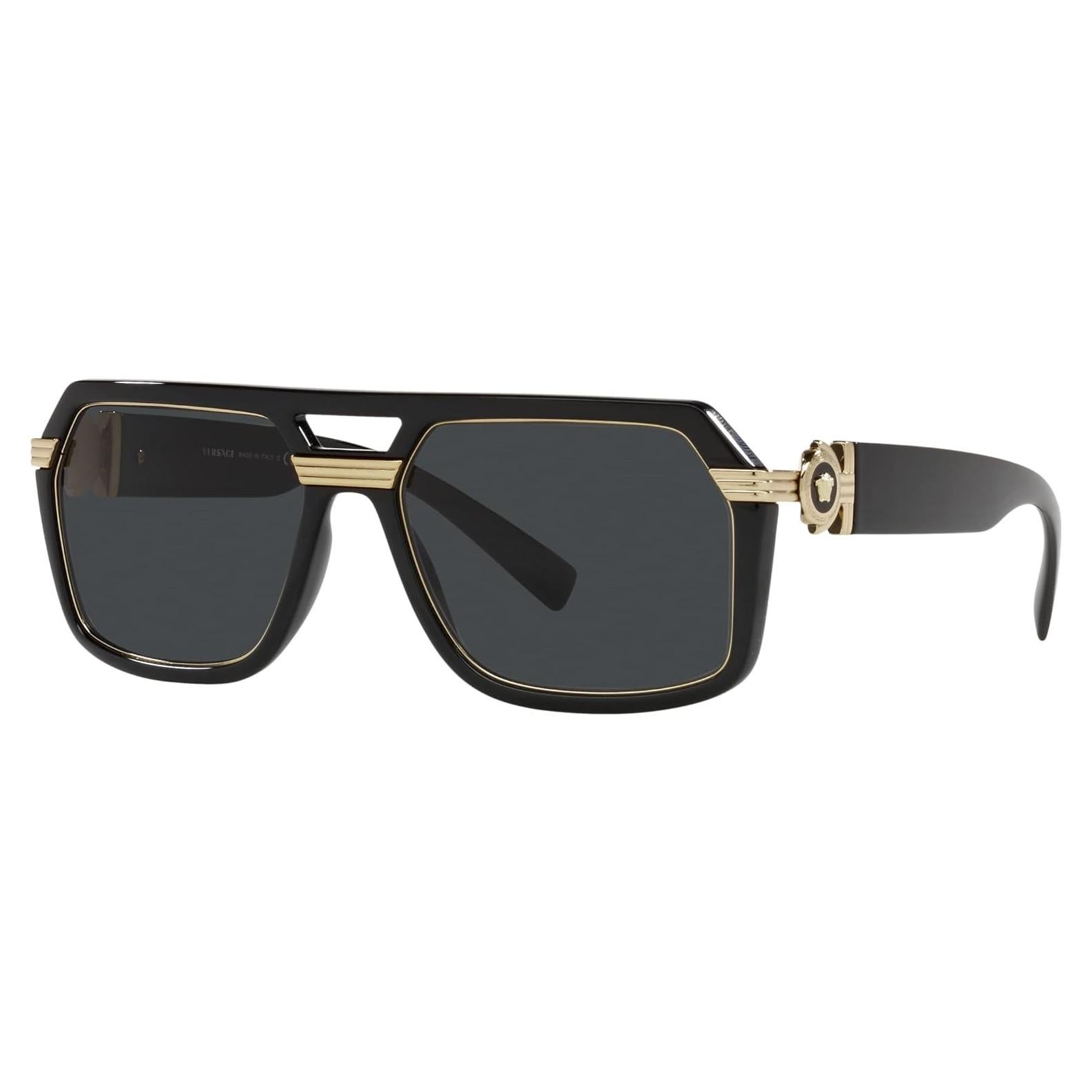 Gafas de sol Versace Hombre Marco Negro Lentes Grises 58mm