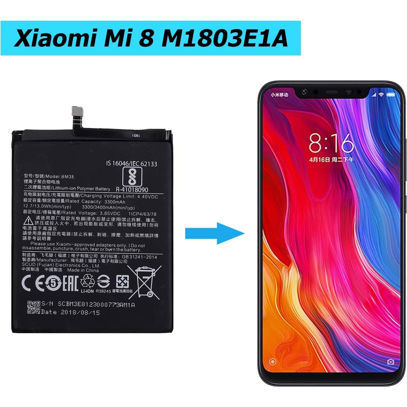 Batería de Reemplazo BM3E para MI 8 - 3300mAh con Herramientas