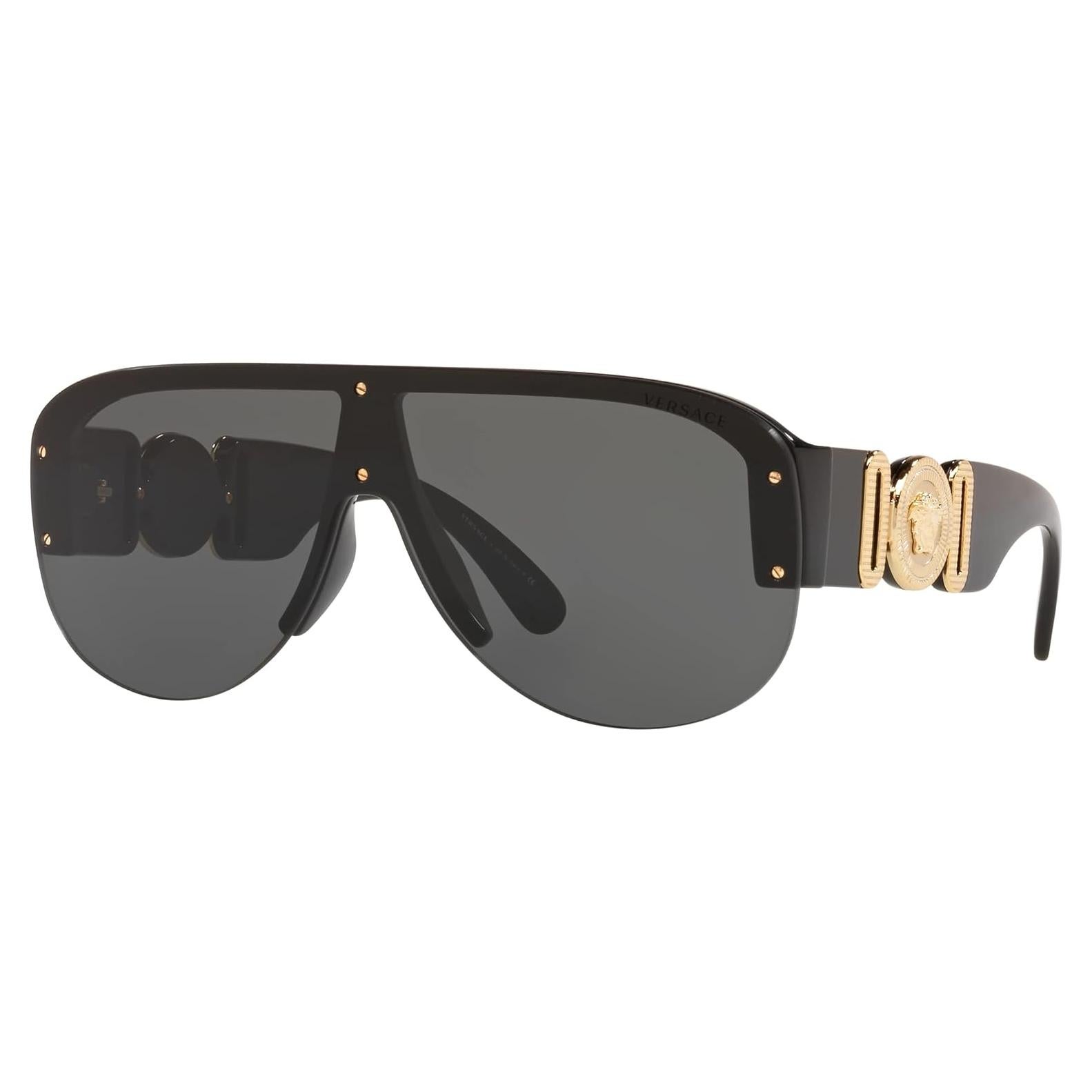 Gafas de sol Versace Hombre Marco Negro Lentes Grises 48mm