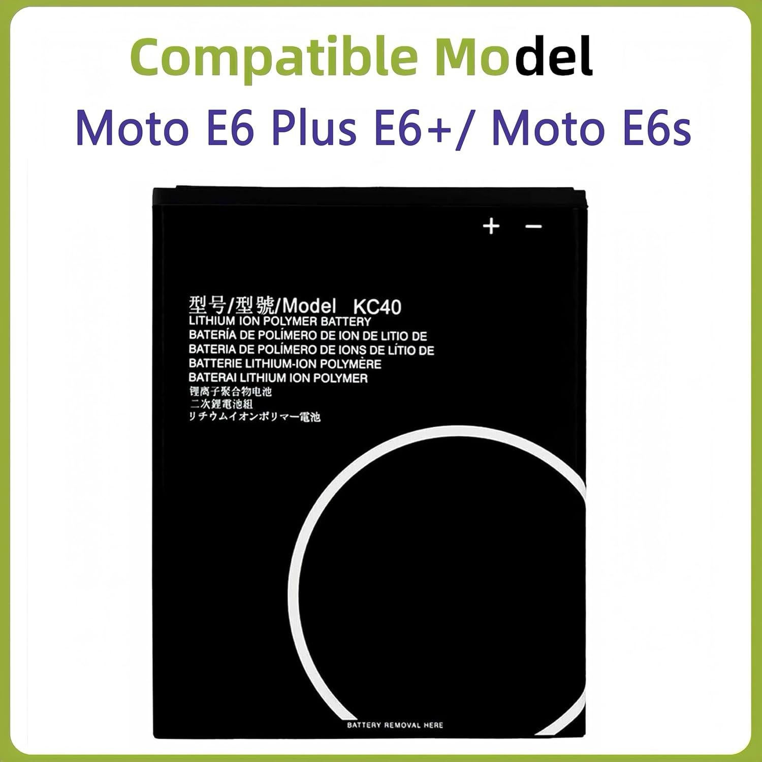 Batería Recargable KC40 para Motorola Moto E6 Plus E6s 3000mAh