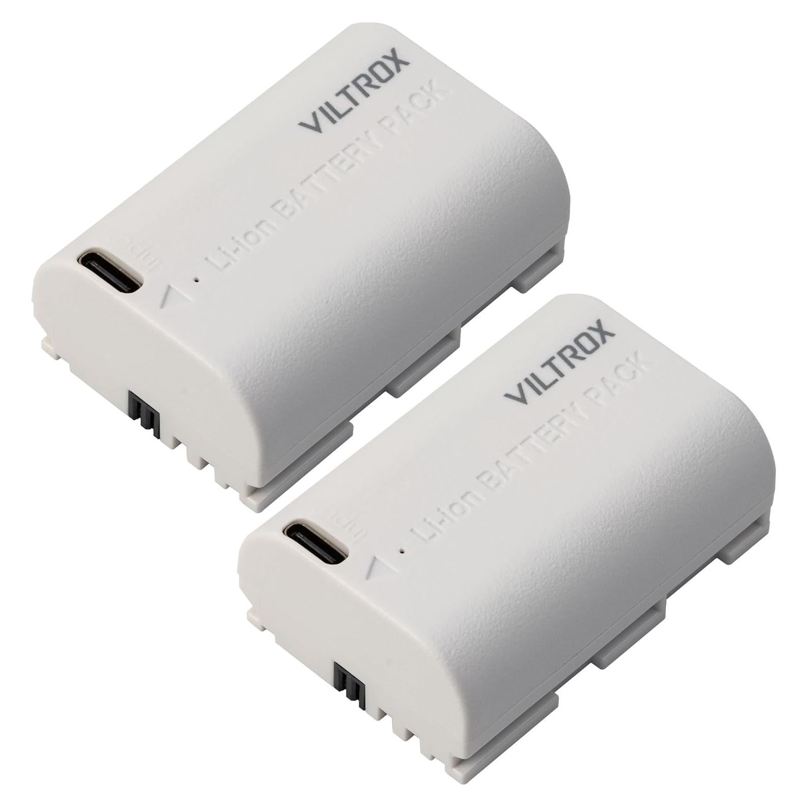 Batería VILTROX TLP-E6 para Canon 2-Pack Carga Rápida Tipo-C