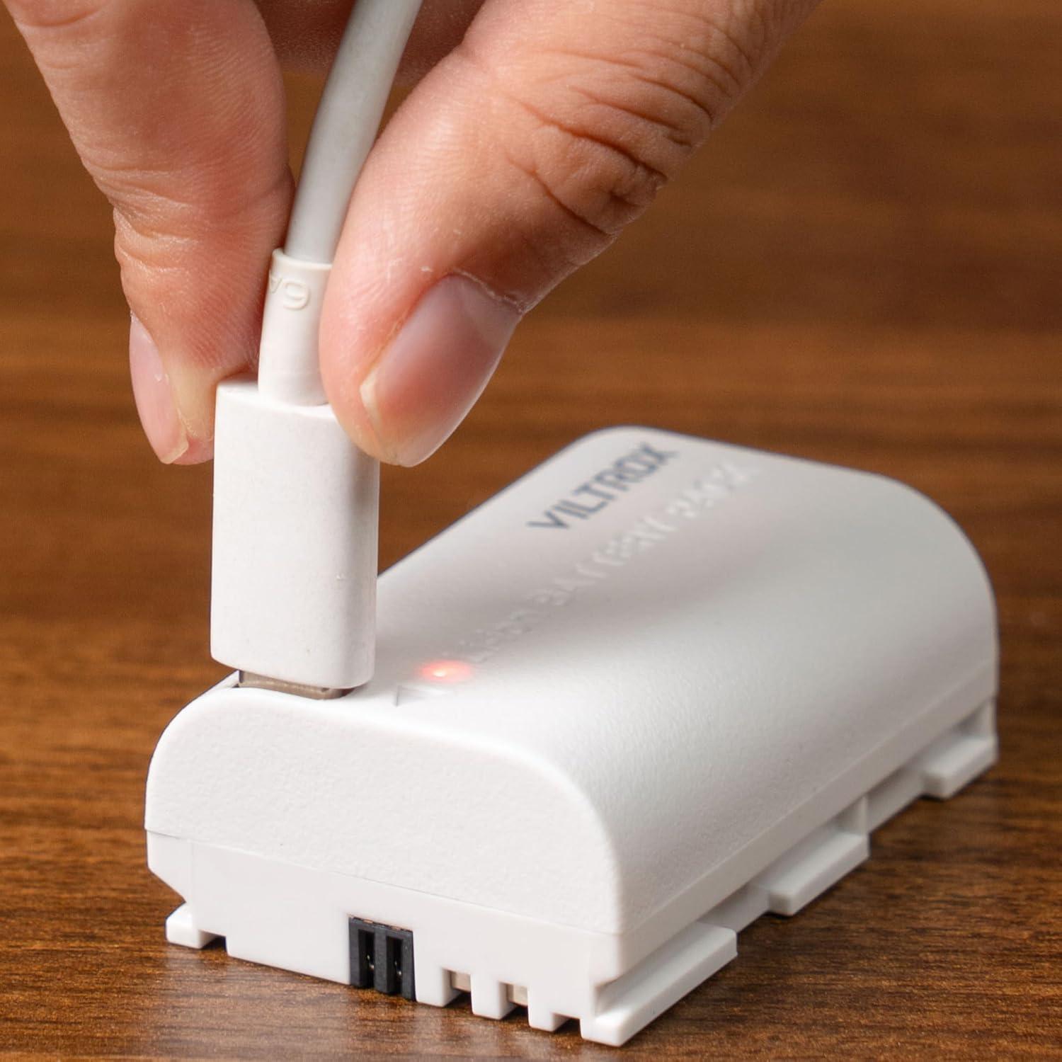 Batería VILTROX TLP-E6 para Canon 2-Pack Carga Rápida Tipo-C