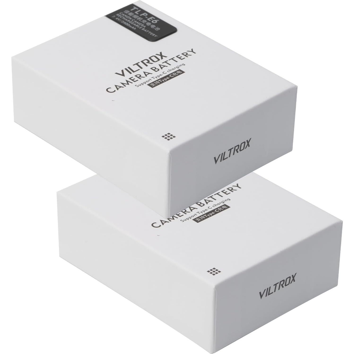 Batería VILTROX TLP-E6 para Canon 2-Pack Carga Rápida Tipo-C