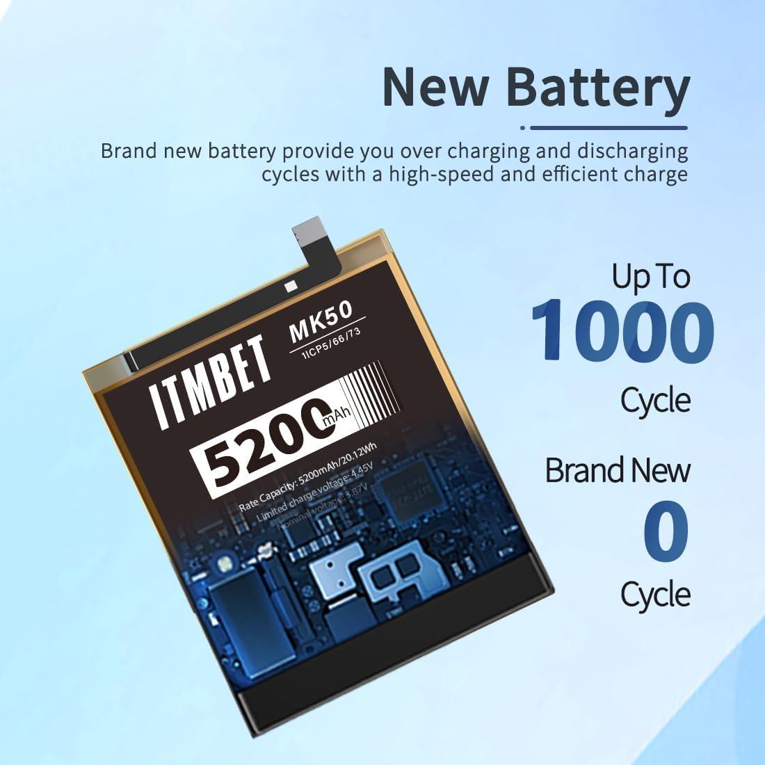 Batería de Reemplazo MK50 5200mAh para Motorola Moto G 5G