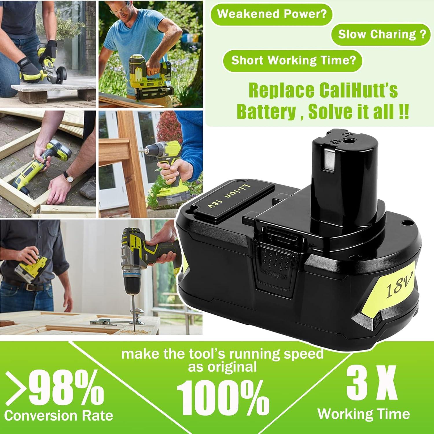 Batería de Reemplazo CaliHutt 18V 6.0Ah para Ryobi ONE+