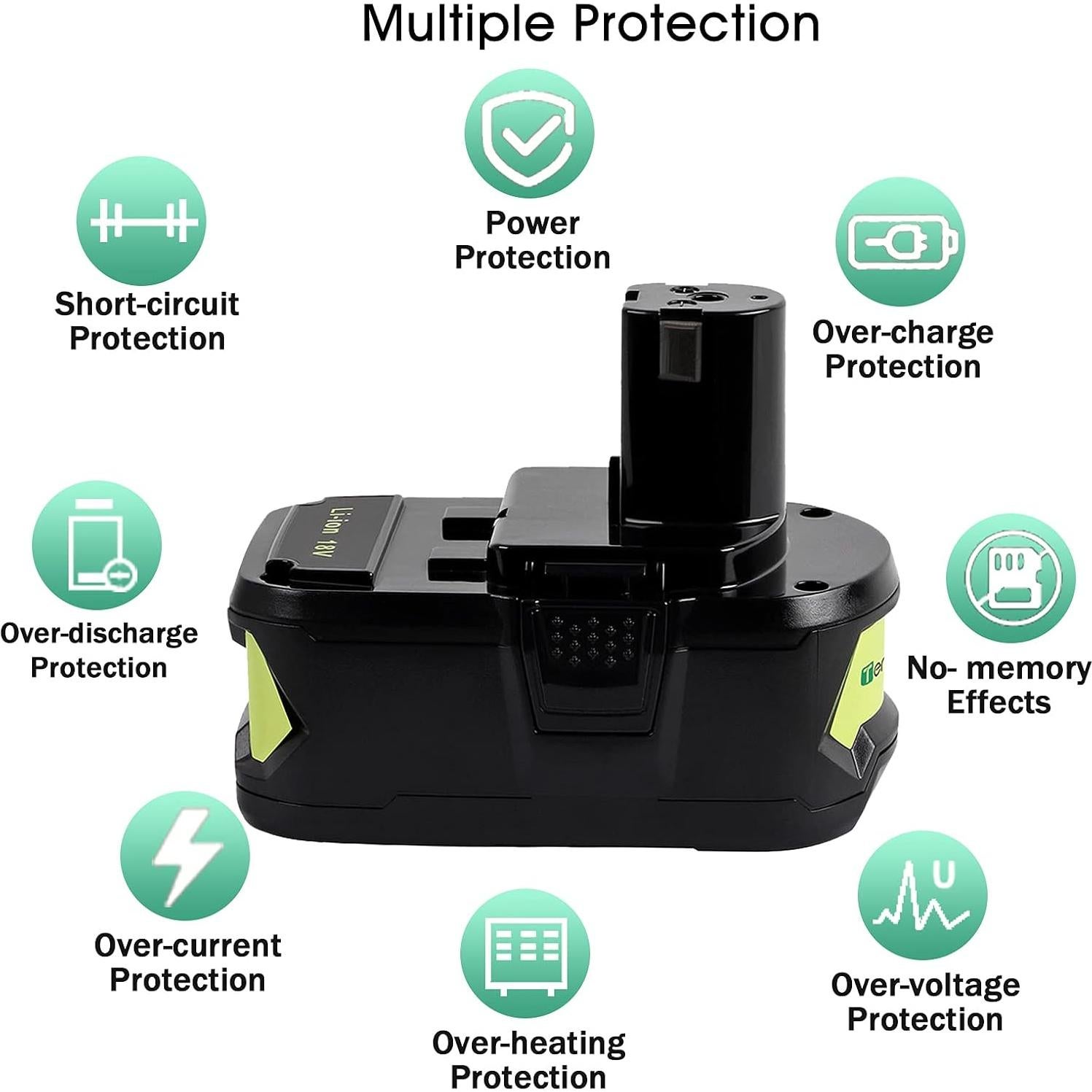 Batería de Reemplazo CaliHutt 18V 6.0Ah para Ryobi ONE+