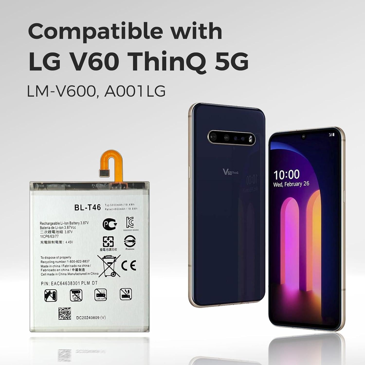 Batería BL-T46 para LG V60 ThinQ 5G con Kit de Herramientas