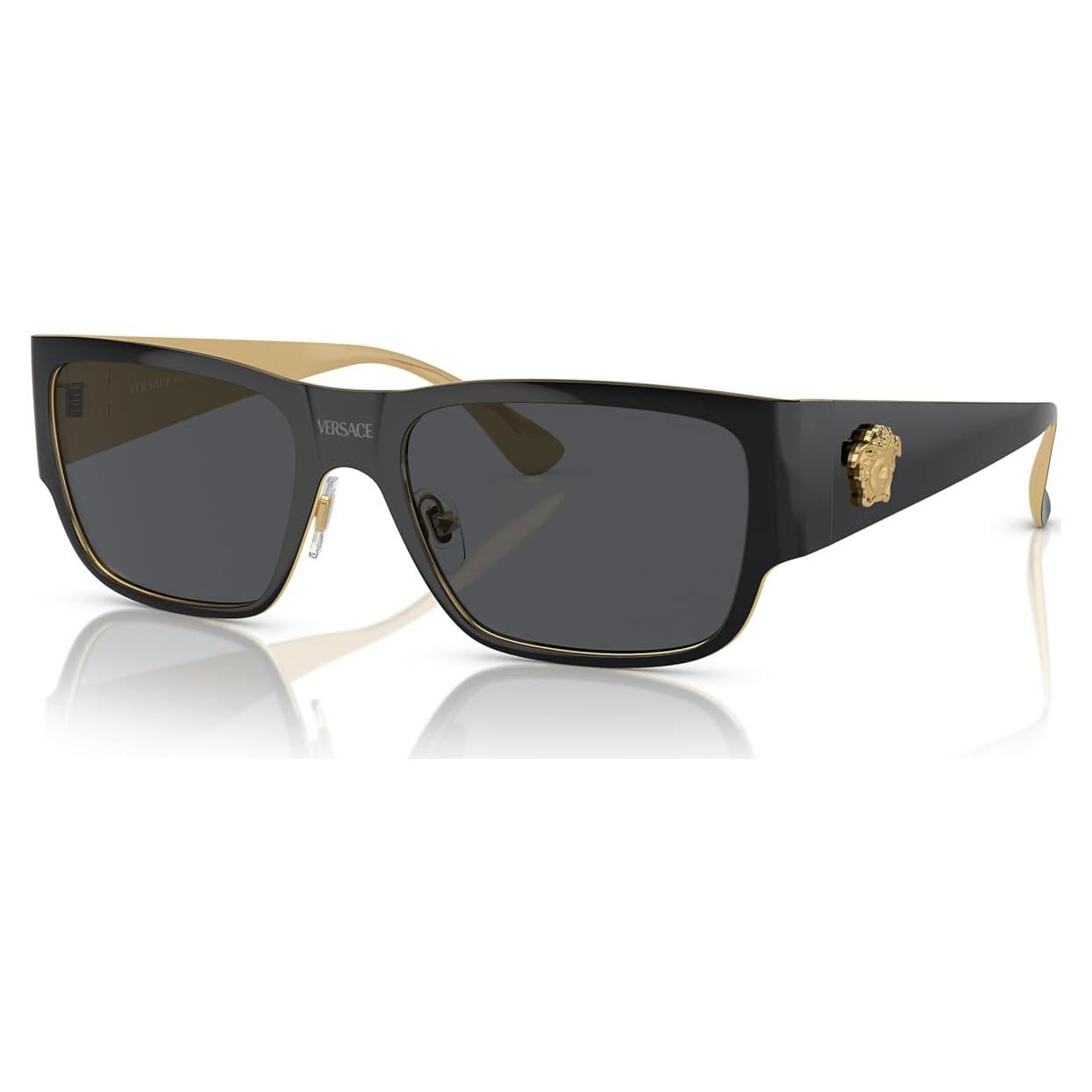 Gafas de sol Versace Hombre Marco Negro Lentes Grises 56mm