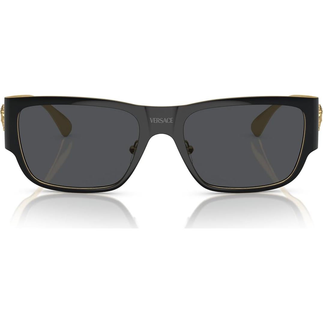 Gafas de sol Versace Hombre Marco Negro Lentes Grises 56mm