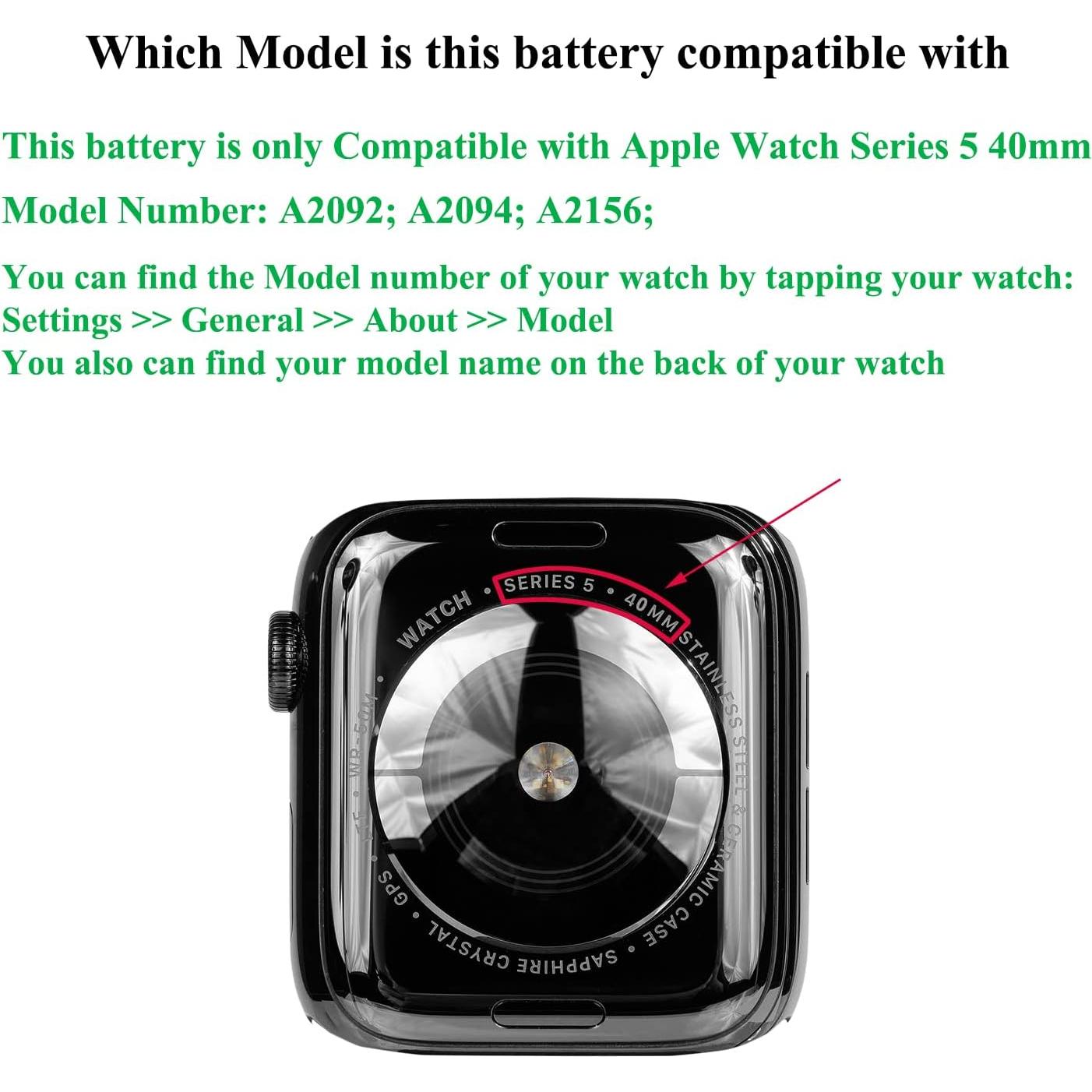 Batería de Reemplazo para Apple Watch Series 5 40mm Viimon con Herramientas