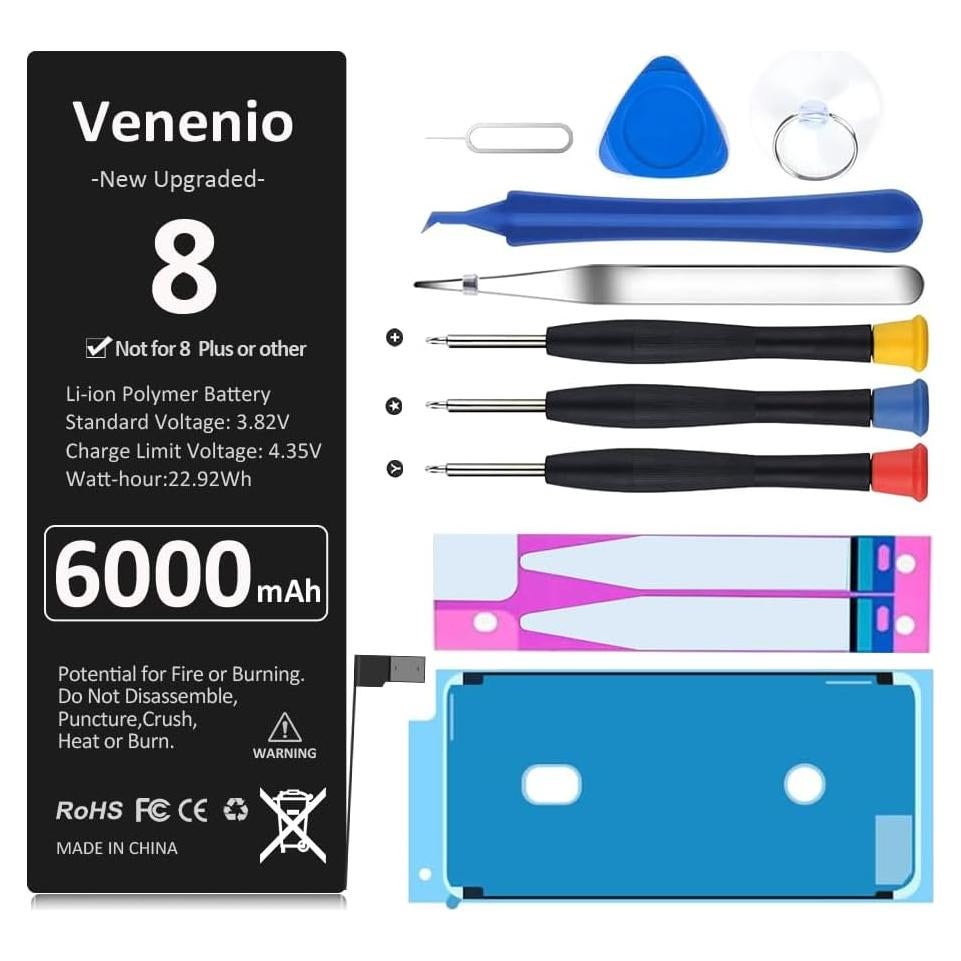 Batería de Reemplazo para iPhone 8 6000mAh con Herramientas