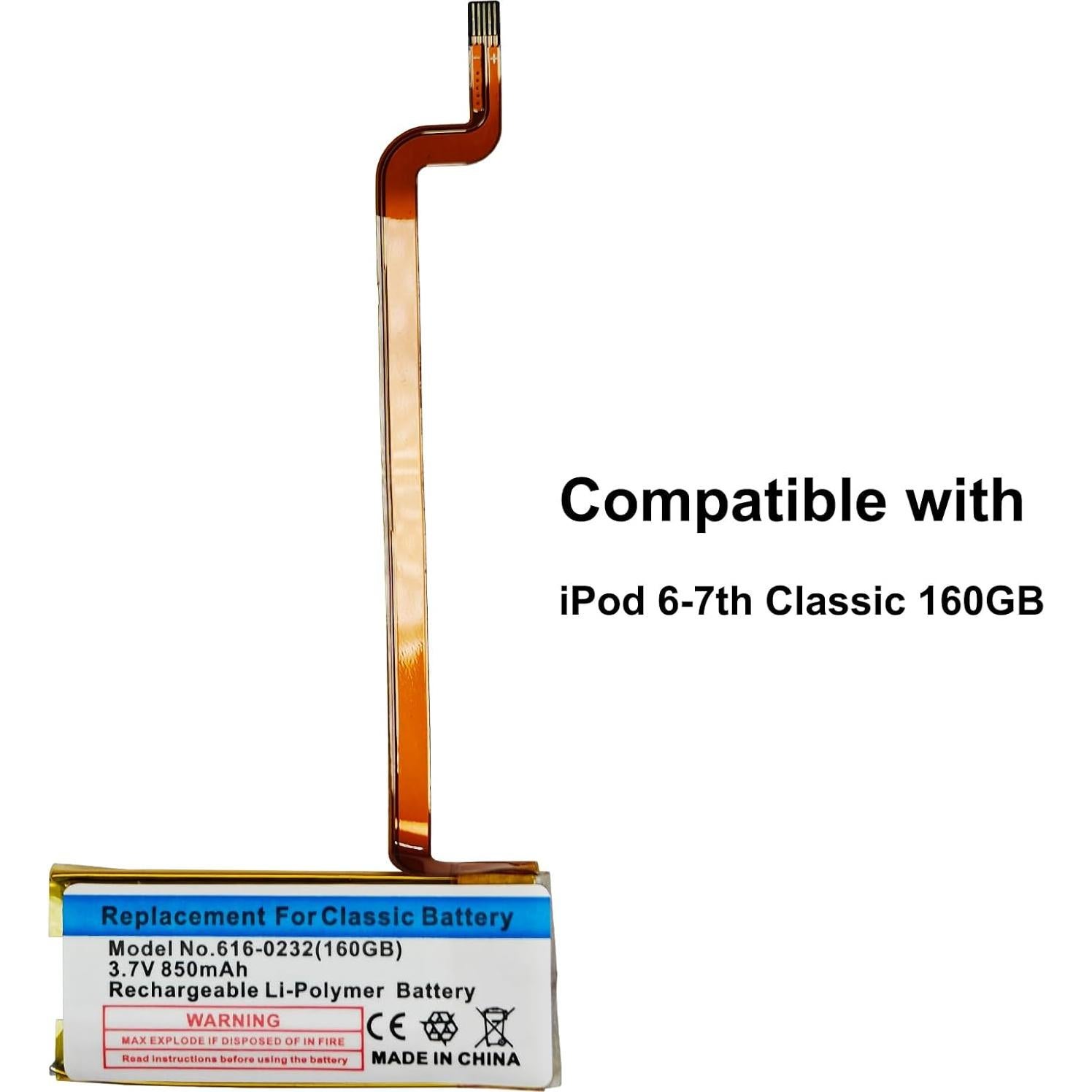 Batería de Reemplazo GREEN FUSION para iPod 6ta/7ma 160GB