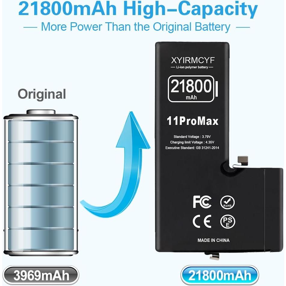 Batería de Reemplazo XYIRMCYF 21800mAh para iPhone 11 Pro Max