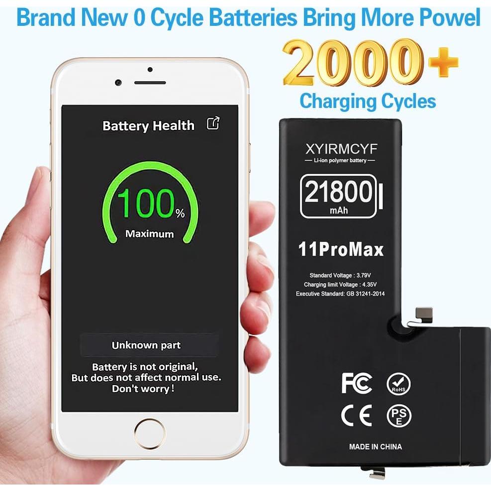 Batería de Reemplazo XYIRMCYF 21800mAh para iPhone 11 Pro Max