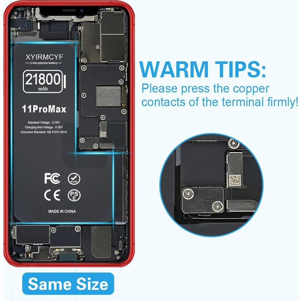 Batería de Reemplazo XYIRMCYF 21800mAh para iPhone 11 Pro Max