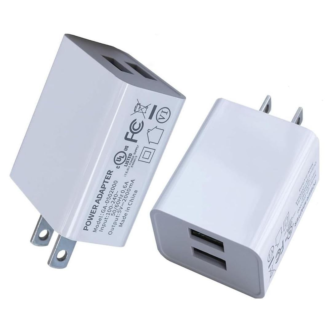 Cargador de pared USB doble puerto 2.4A Huizhou para iPhone y Samsung