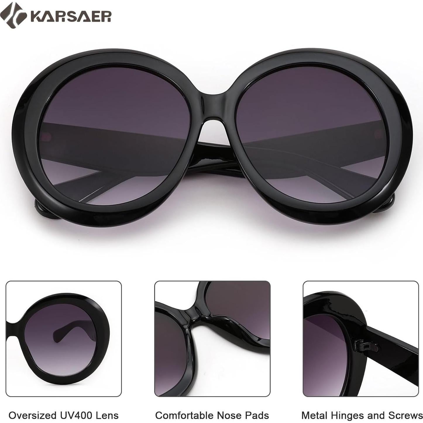 Gafas de sol redondas Karsaer UV400 grandes unisex
