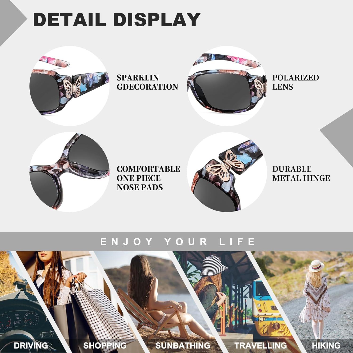 Gafas de sol HAOLOTA para mujeres - Diseño mariposa UV400