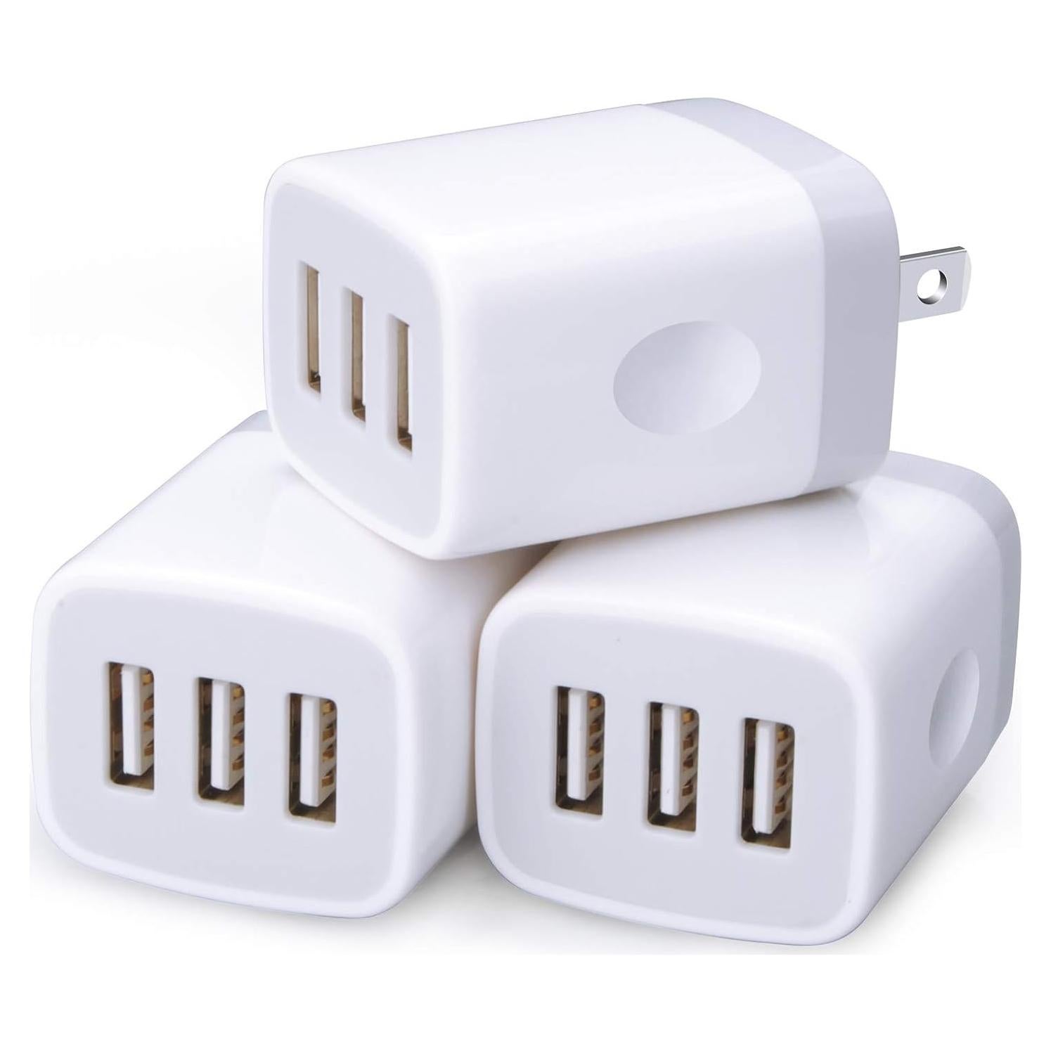 Cargador de Pared USB Sicodo 3 Puertos 3.1A Carga Rápida