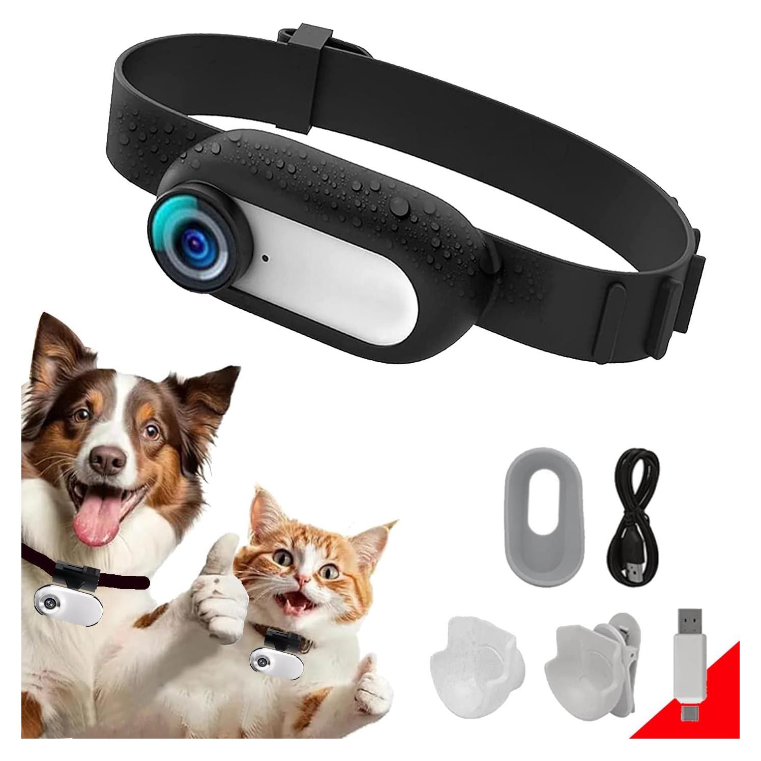 Cámara de Collar para Gatos Ehomful HD 1080P Compacta