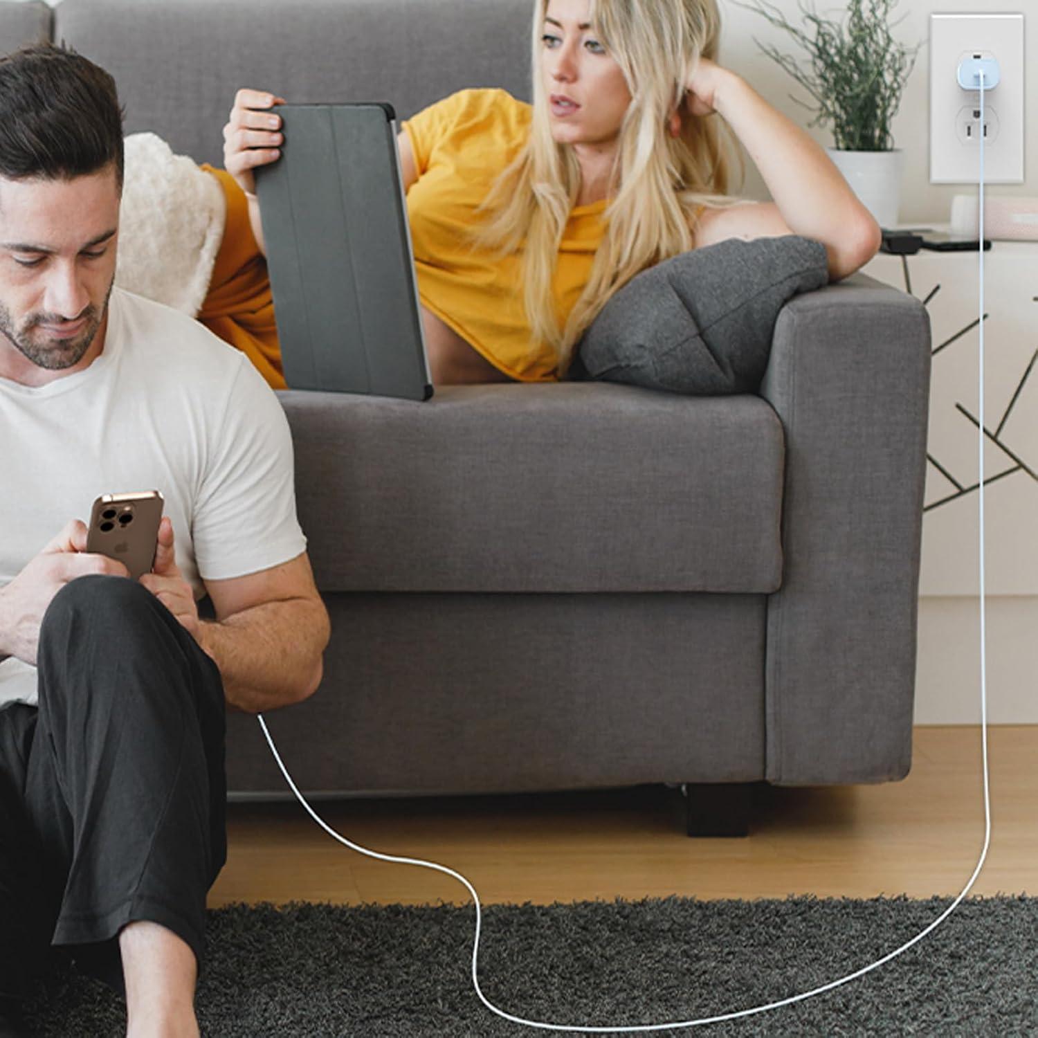 Cargador Rápido USB C 30W Shenzhen XD259 con Cable 2.0m Azul