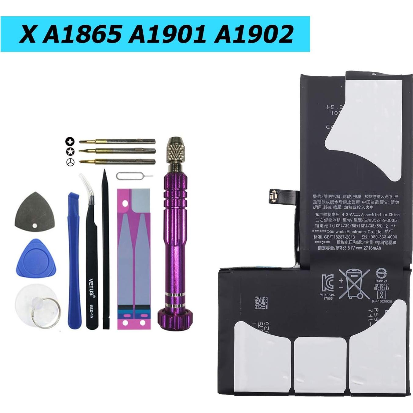 Batería de Reemplazo 616-00351 para iPhone X 3900mAh