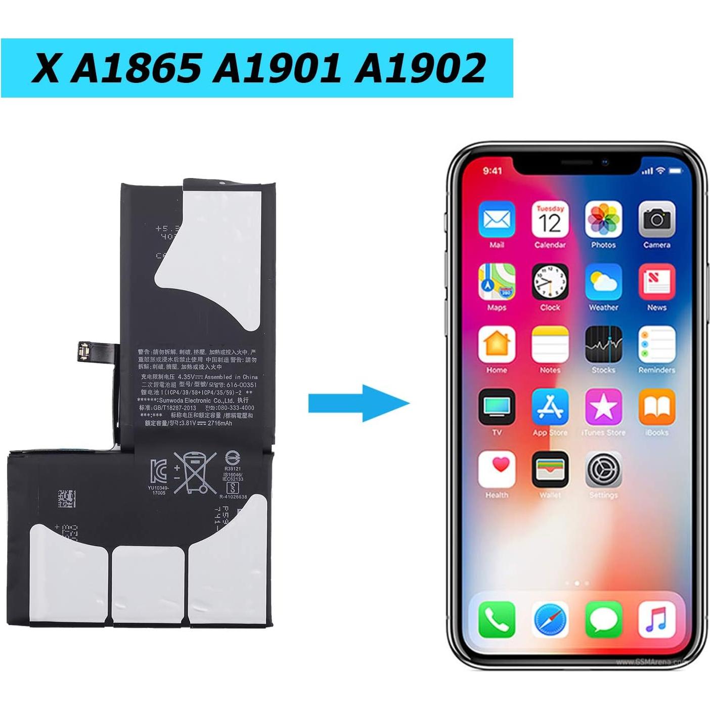 Batería de Reemplazo 616-00351 para iPhone X 3900mAh
