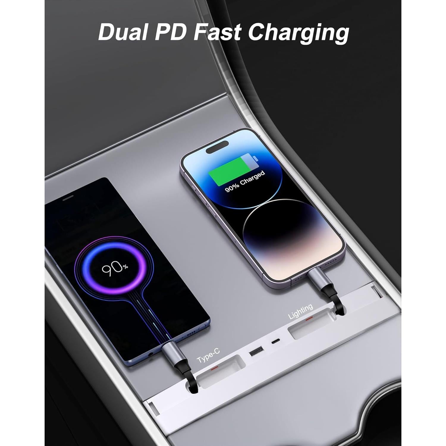 Hub USB 4-en-1 para Tesla 2024 Highland Modelo 3 54W