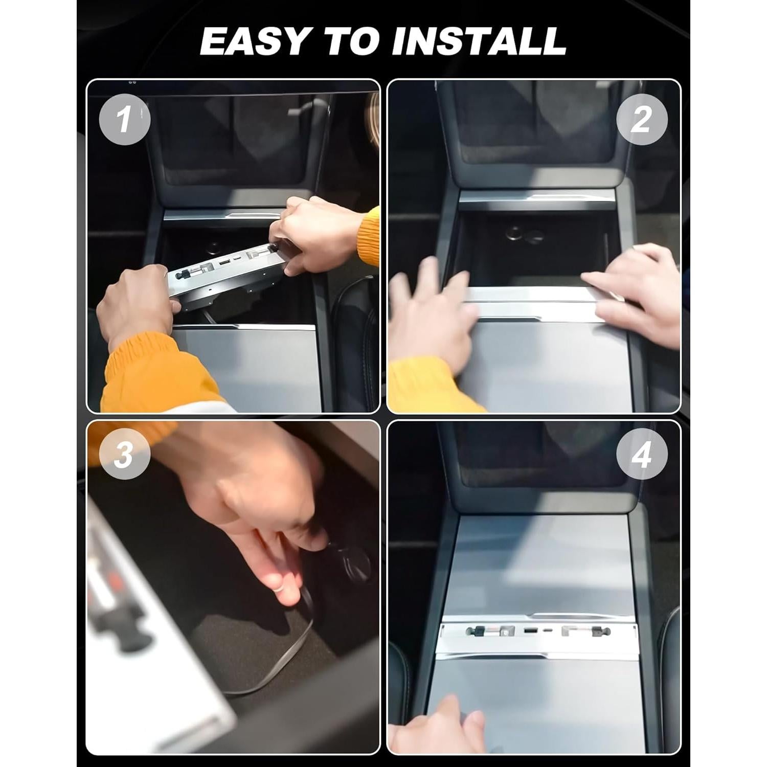 Hub USB 4-en-1 para Tesla 2024 Highland Modelo 3 54W