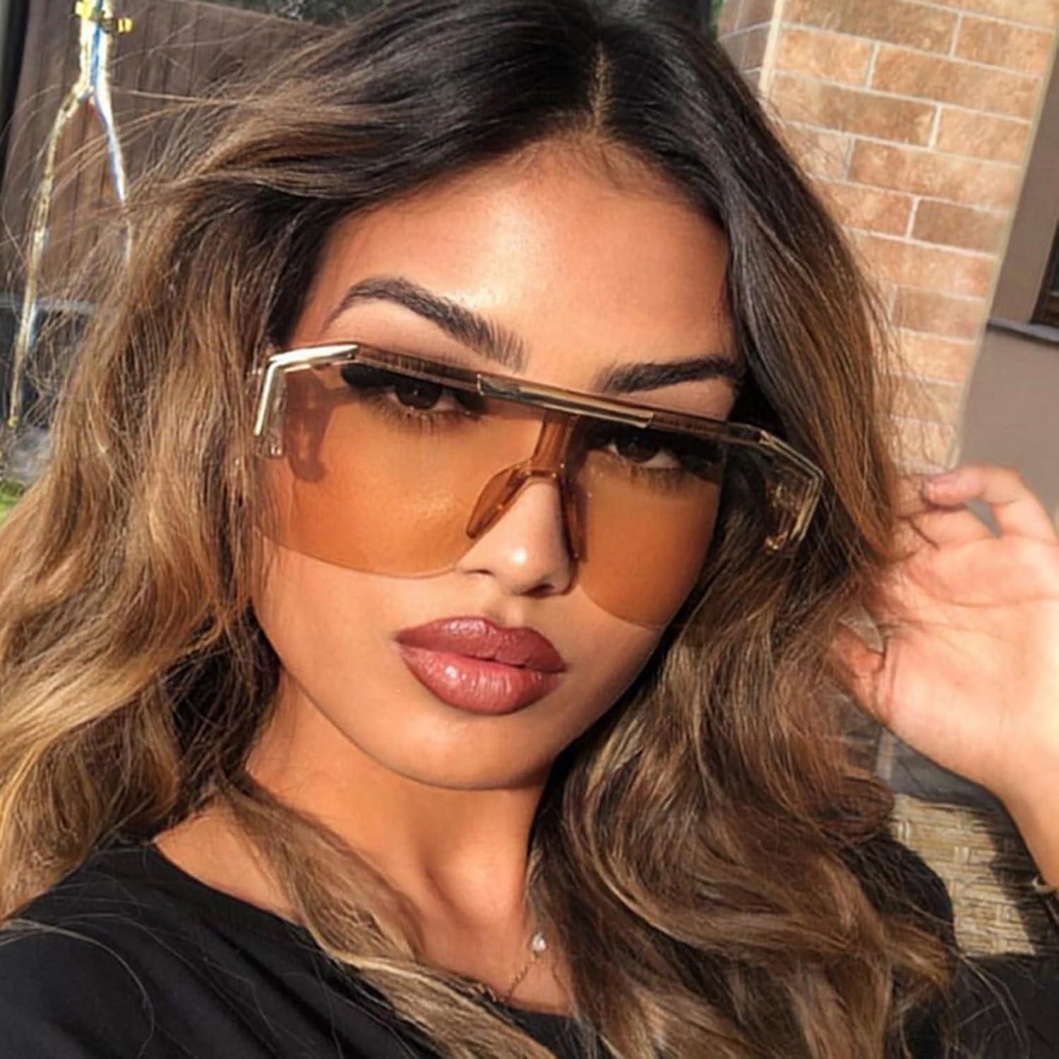 Gafas de sol cuadradas AIEYEZO con lente plana 72mm