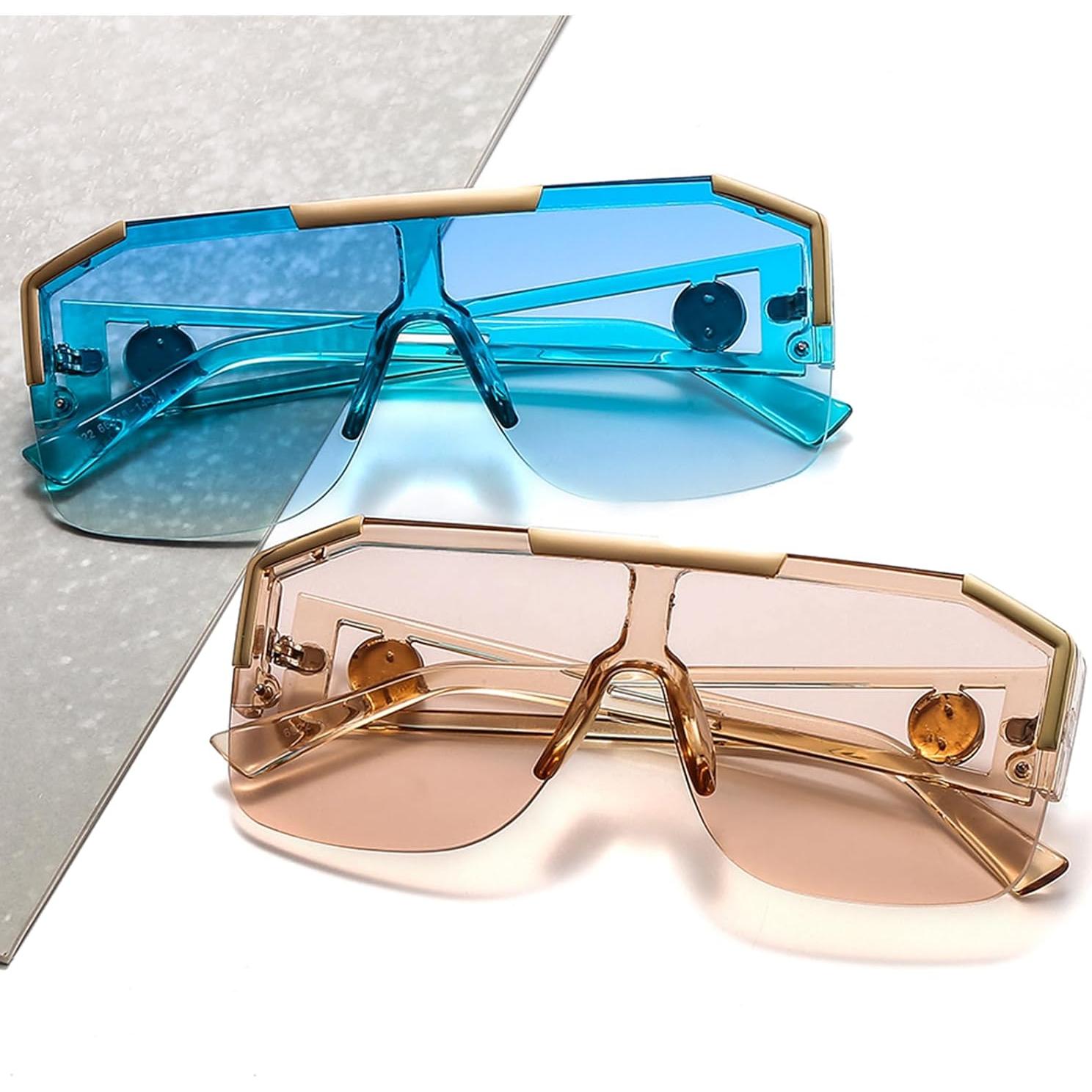 Gafas de sol cuadradas AIEYEZO con lente plana 72mm