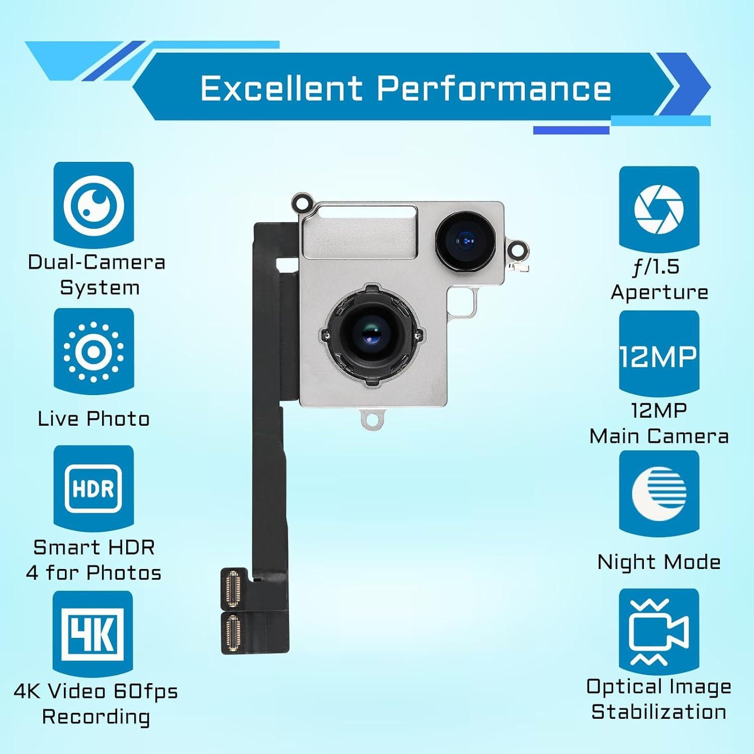 Reemplazo Cámara Trasera iPhone 14 Plus 12MP + Herramientas