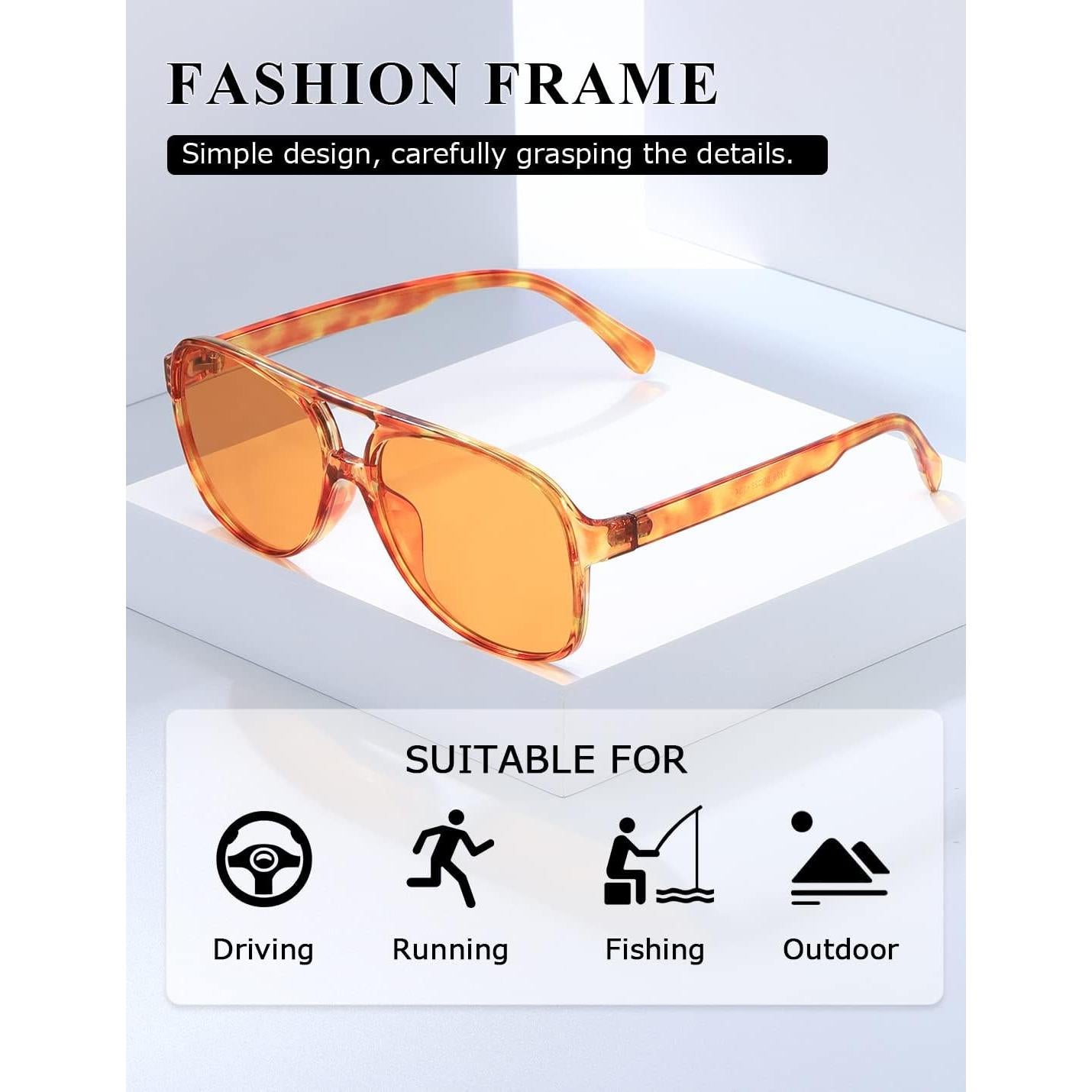 Gafas de sol aviador TIANYESY retro unisex 5.08x6.30 cm