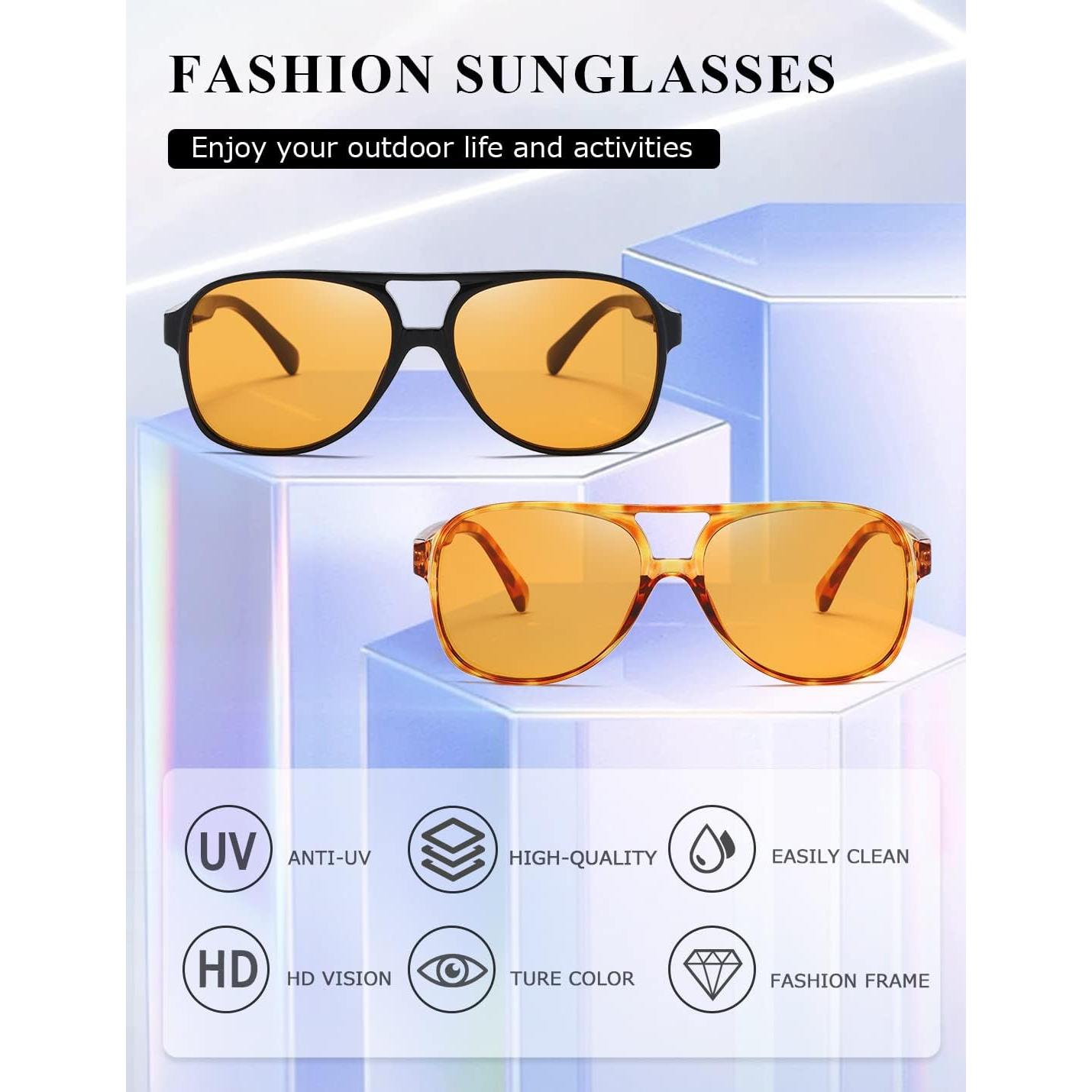 Gafas de sol aviador TIANYESY retro unisex 5.08x6.30 cm