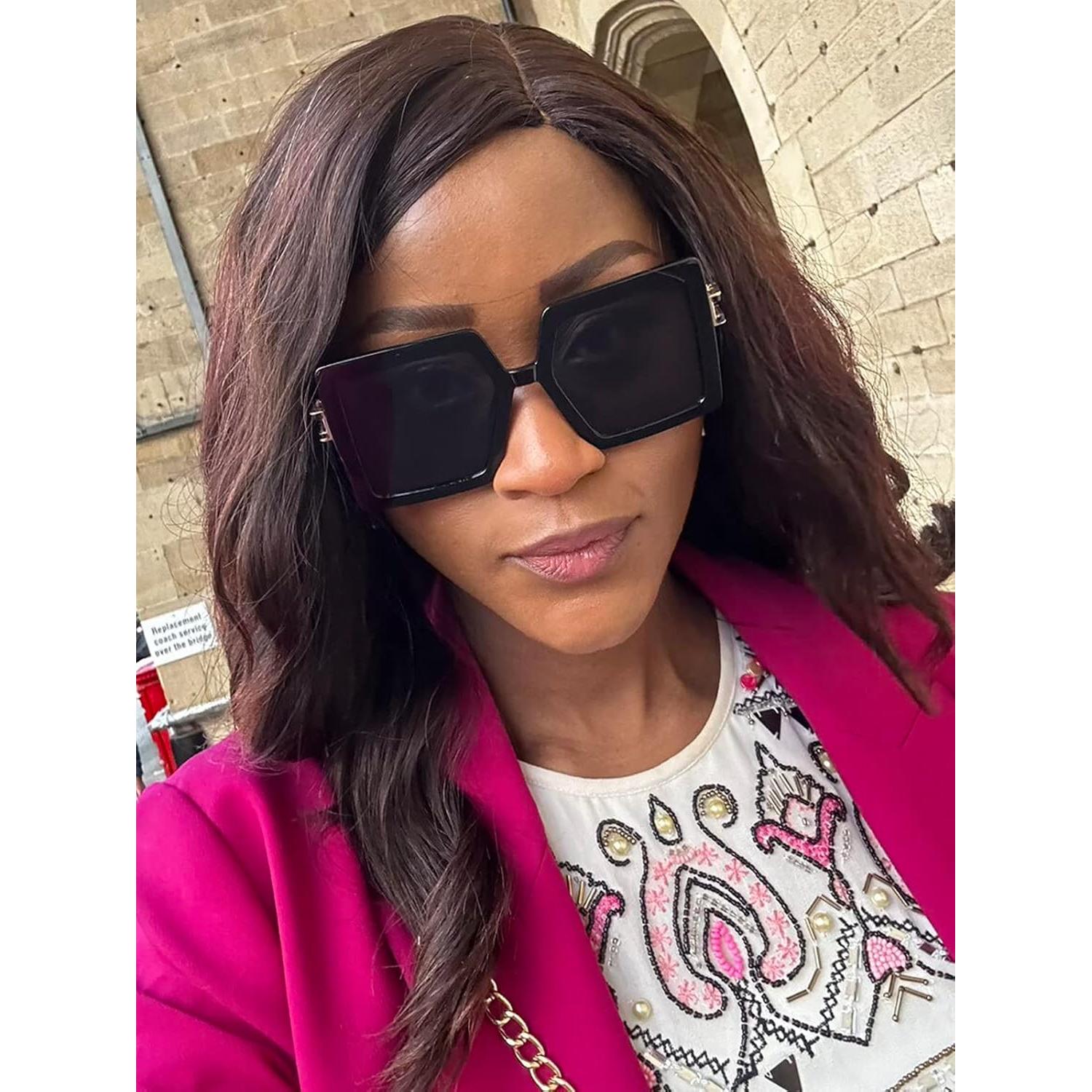 Gafas de sol grandes AIEYEZO UV400 para mujeres estilo cuadrado