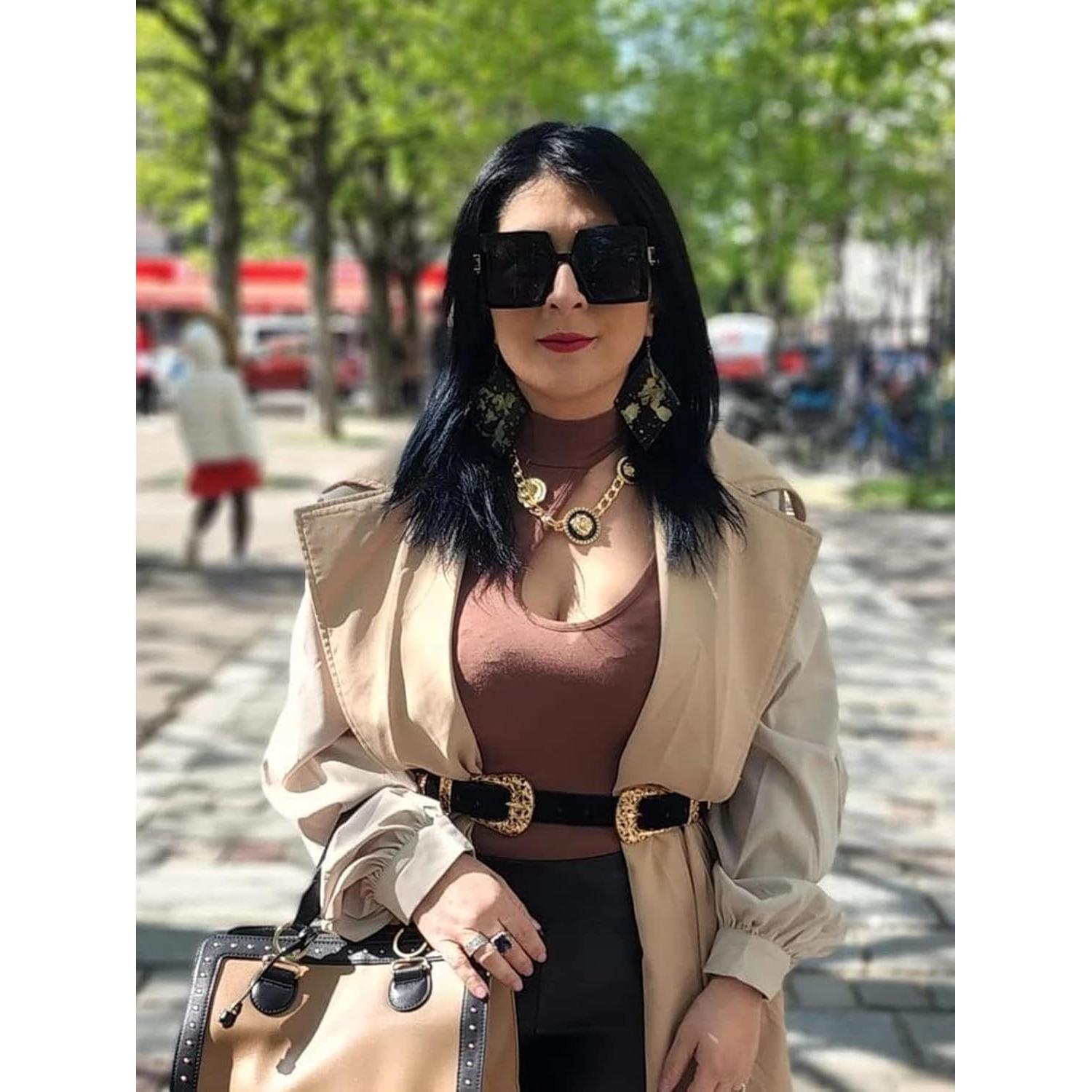 Gafas de sol grandes AIEYEZO UV400 para mujeres estilo cuadrado