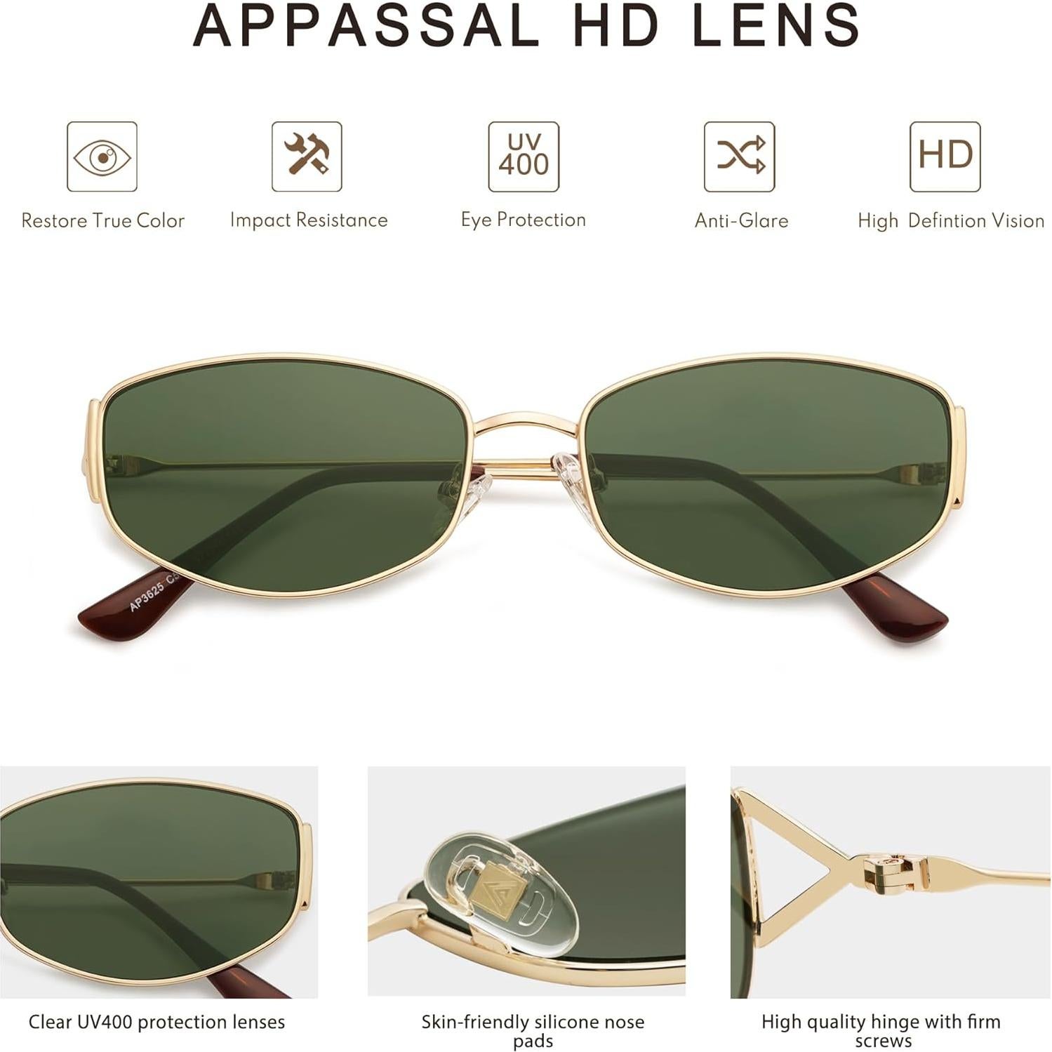 Gafas de Sol Ovaladas Retro Metalicas AP3625 UV400