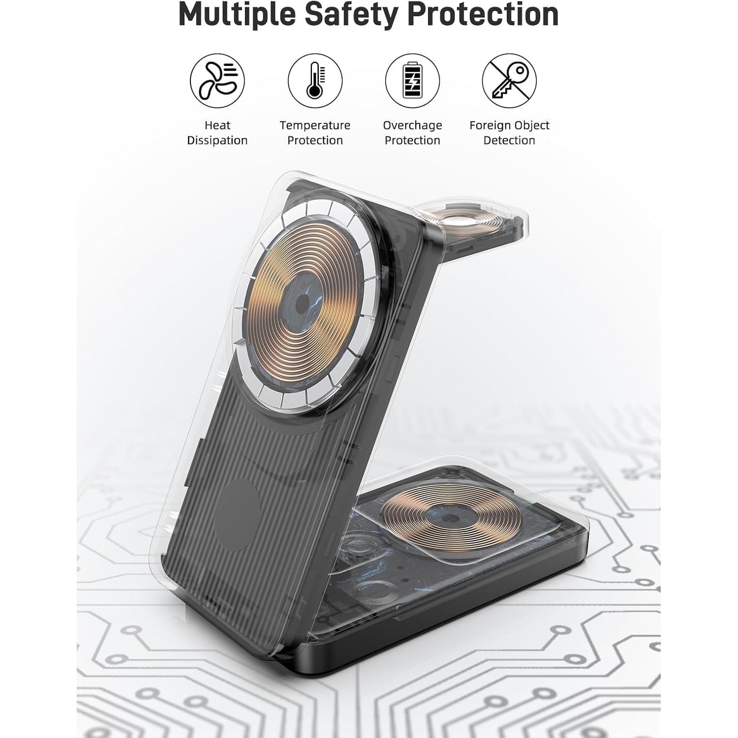 Estación de Carga Inalámbrica 3 en 1 MagSafe para Apple