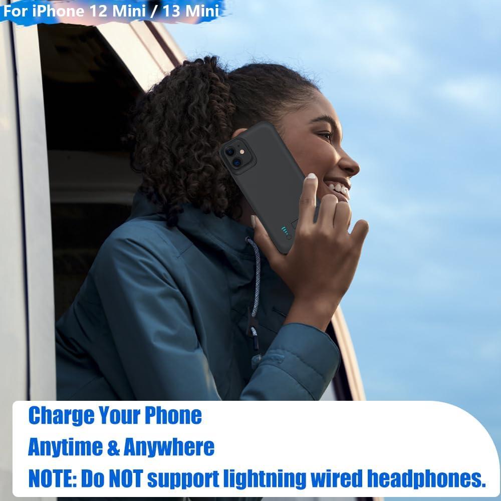 Funda de Batería 4000mAh para iPhone 12/13 Mini - Negro