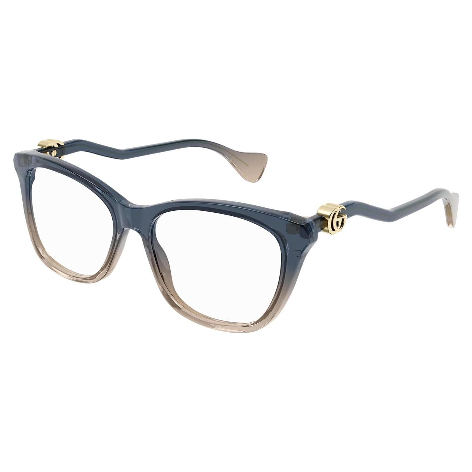 GG1012O 002 Eyeglasses Frame Women's Blue Full Rim Cat Eye 54mm