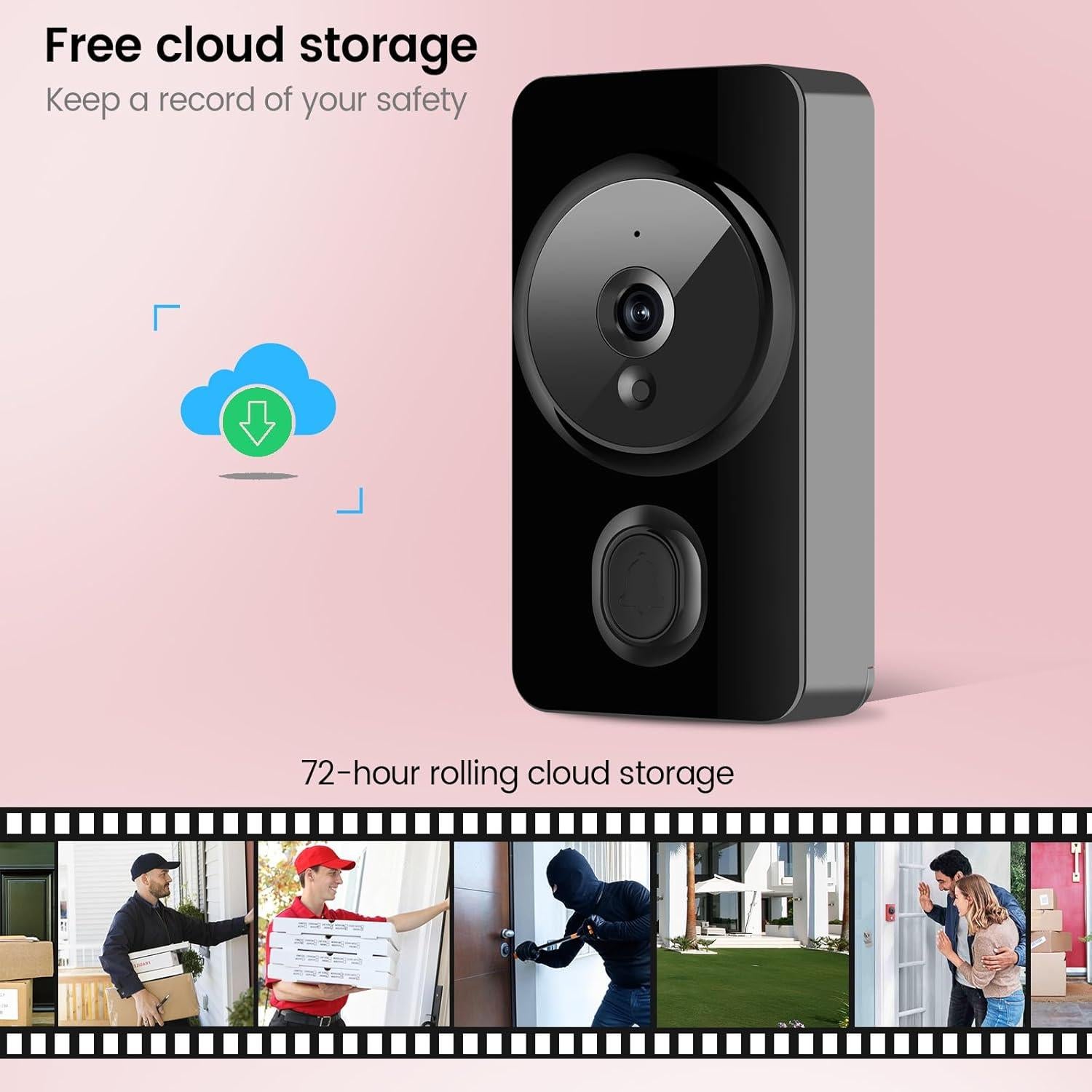 Timbre de Video Inalámbrico WOCOKA VD100 con App y Foto