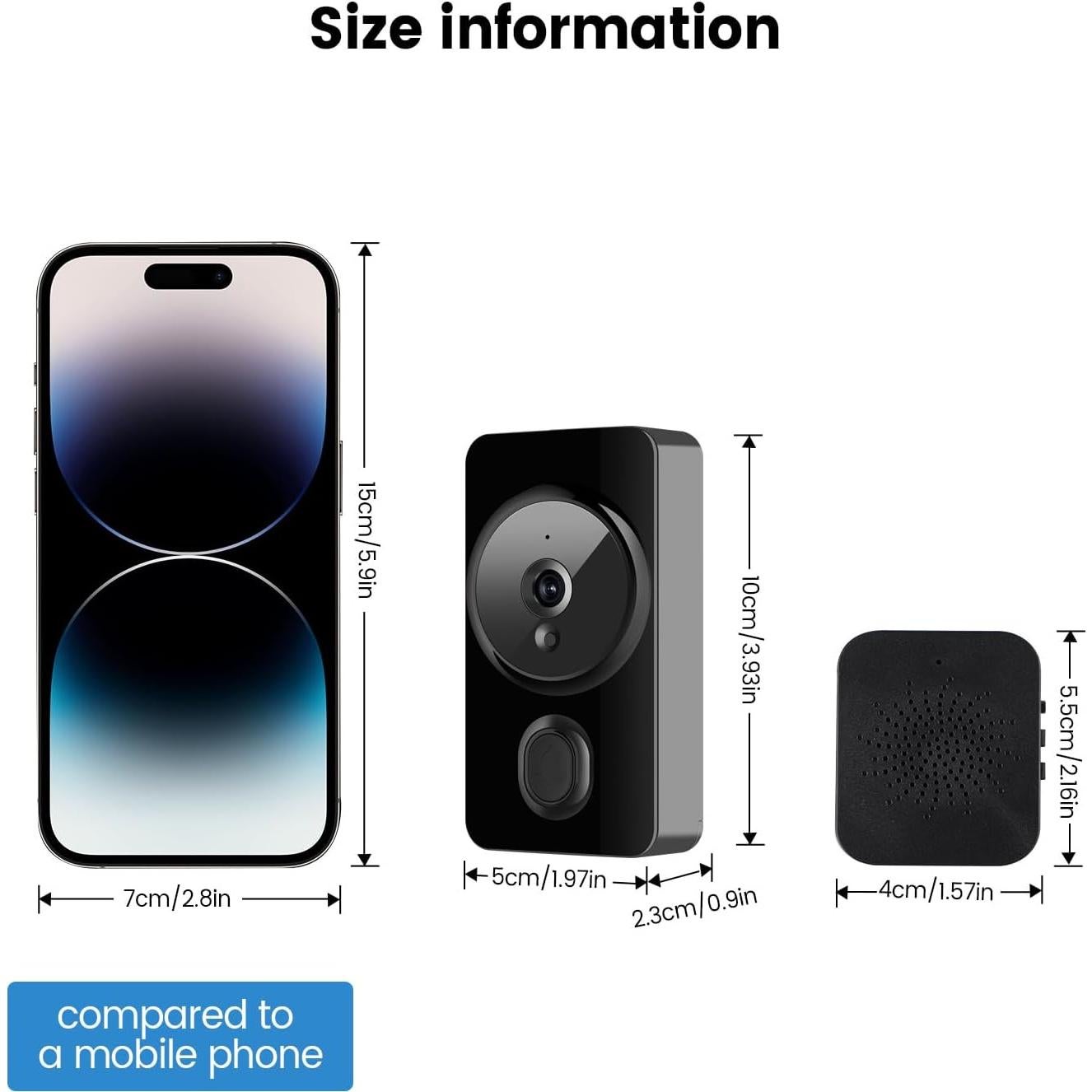 Timbre de Video Inalámbrico WOCOKA VD100 con App y Foto